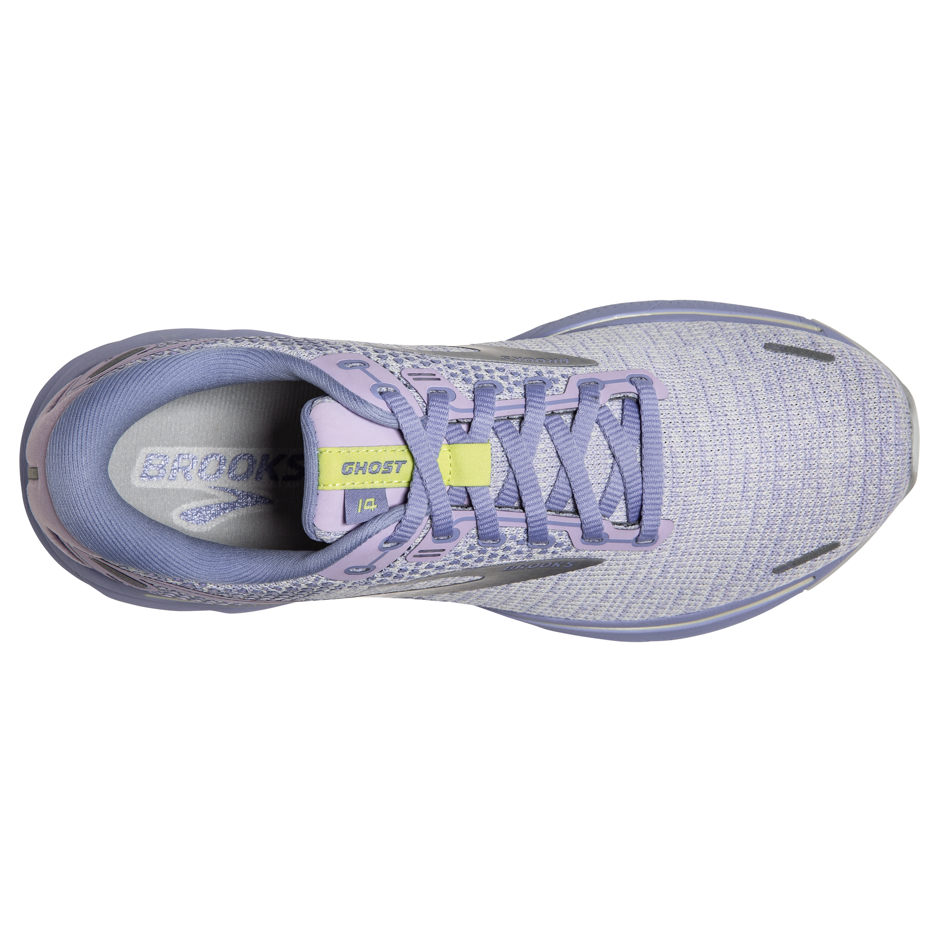 Brooks Ghost 14 "Lilac/Purple/Lime" Women's Running Shoe - LILAC/PURPLE/LIME Thumbnail View 5