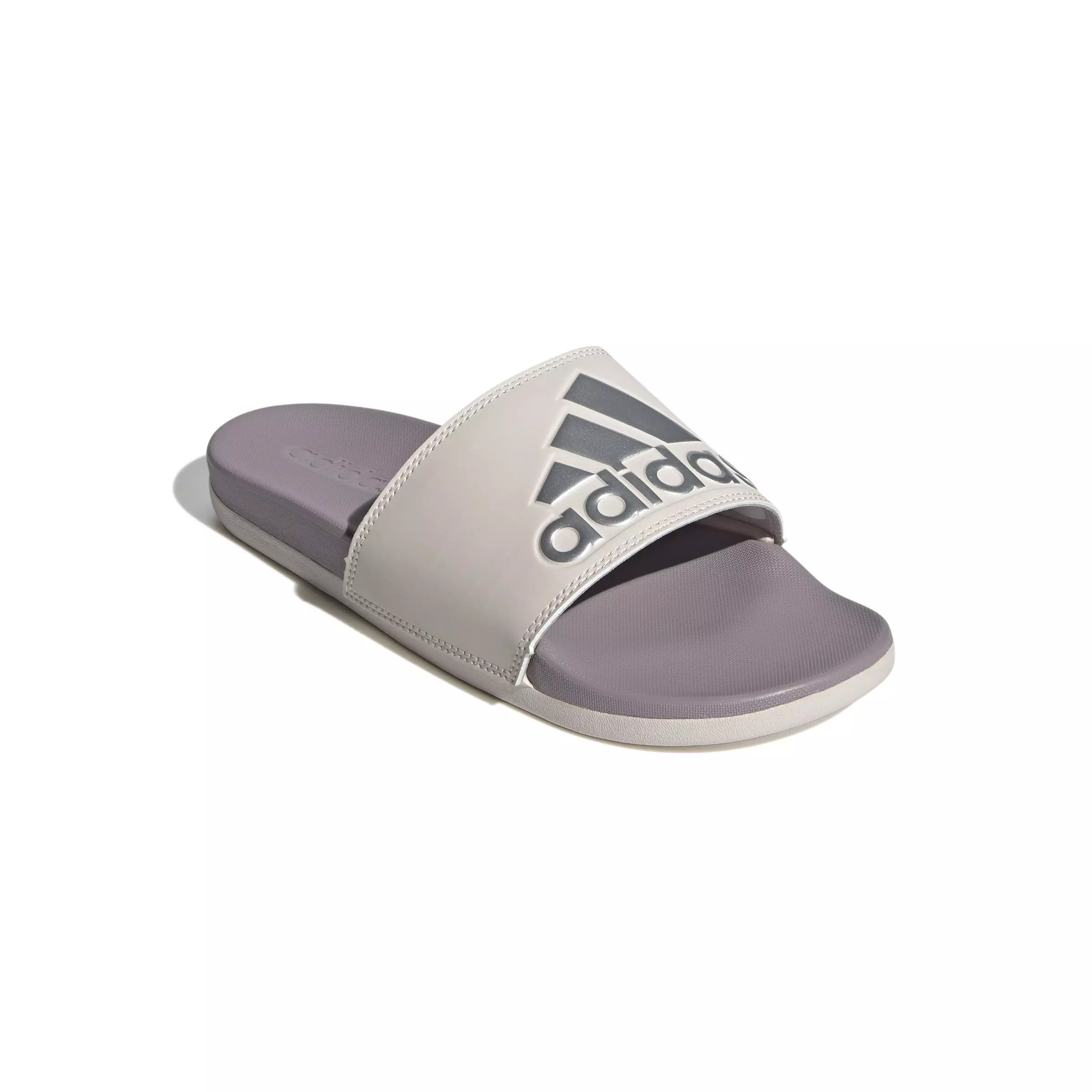 adidas Adilette Comfort "Preloved Fig/Silver Metallic/Putty Mauve" Women's Slide - FIG/SILVER/MAUVE