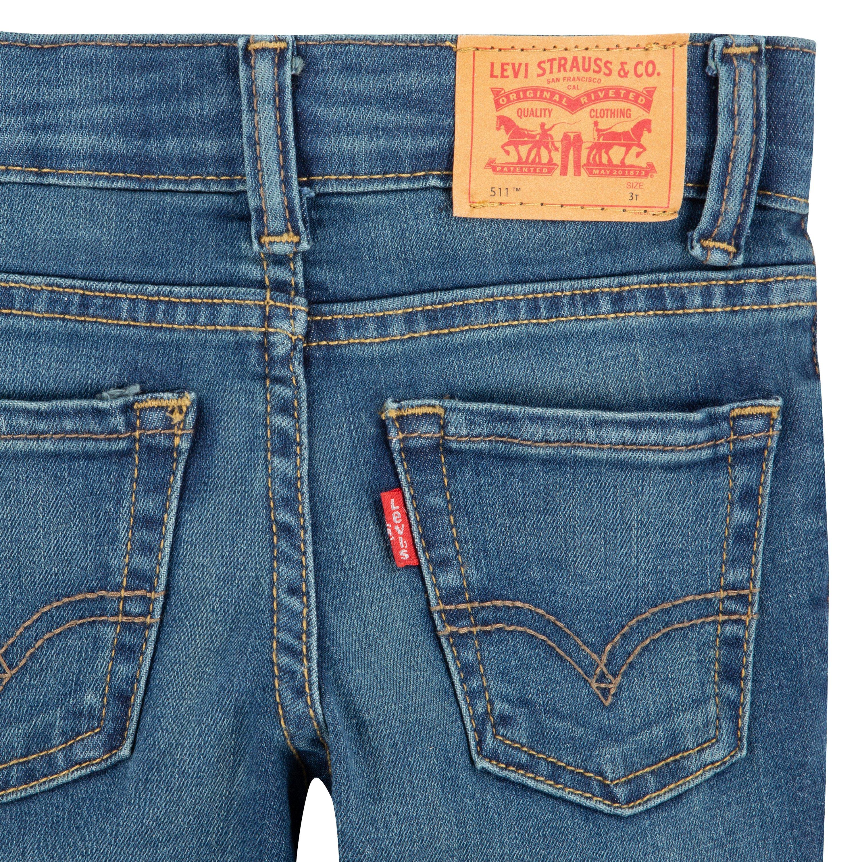 Levi's Toddler Boys' 511 Eco-Soft Performance Slim Fit Med Wash Evans Blue Denim Jeans - EVANS BLUE Thumbnail View 7
