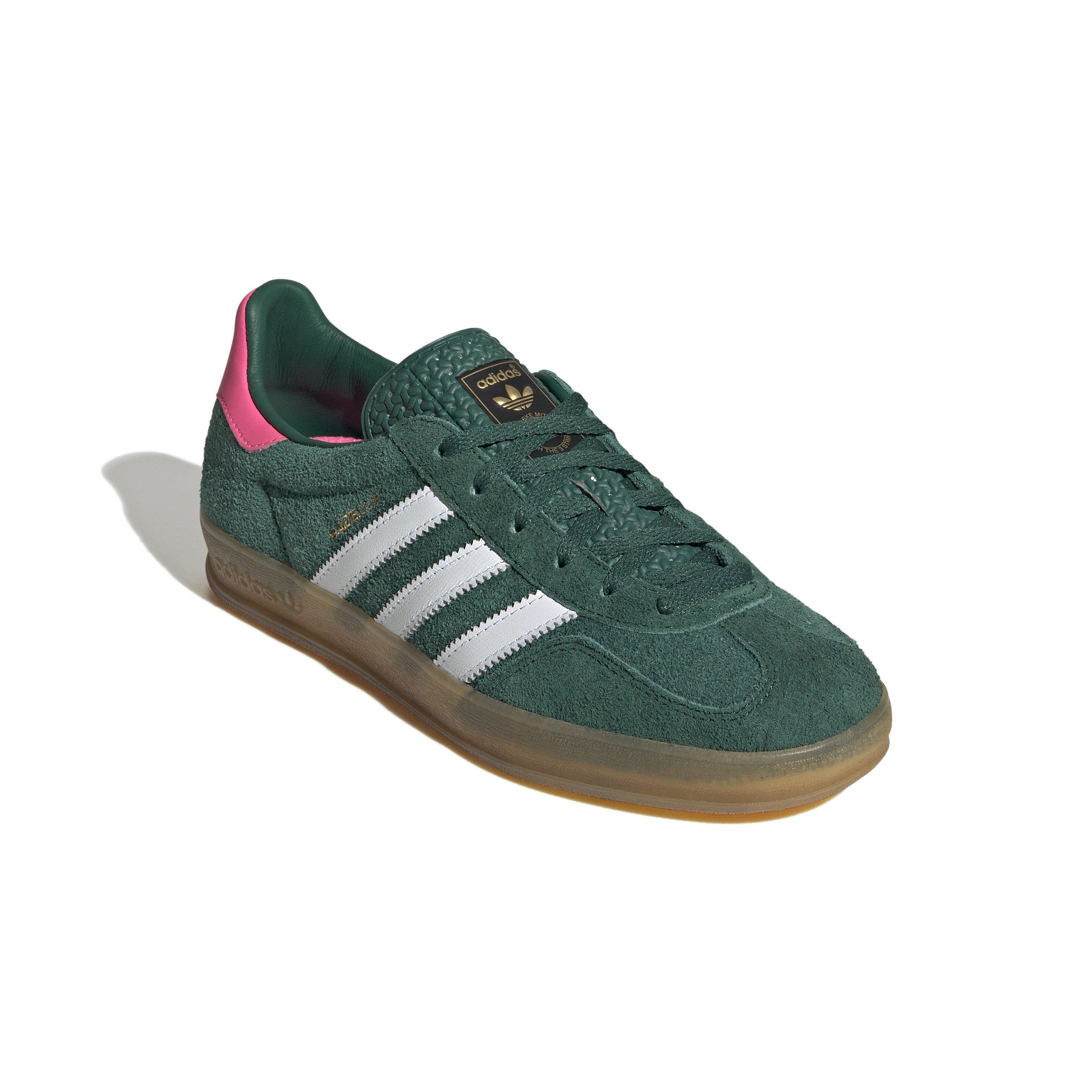 adidas Originals Gazelle "Collegiate Green/Ftwr White/Lucid Pink" Women's Shoe - GREEN/WHITE/PINK Thumbnail View 3