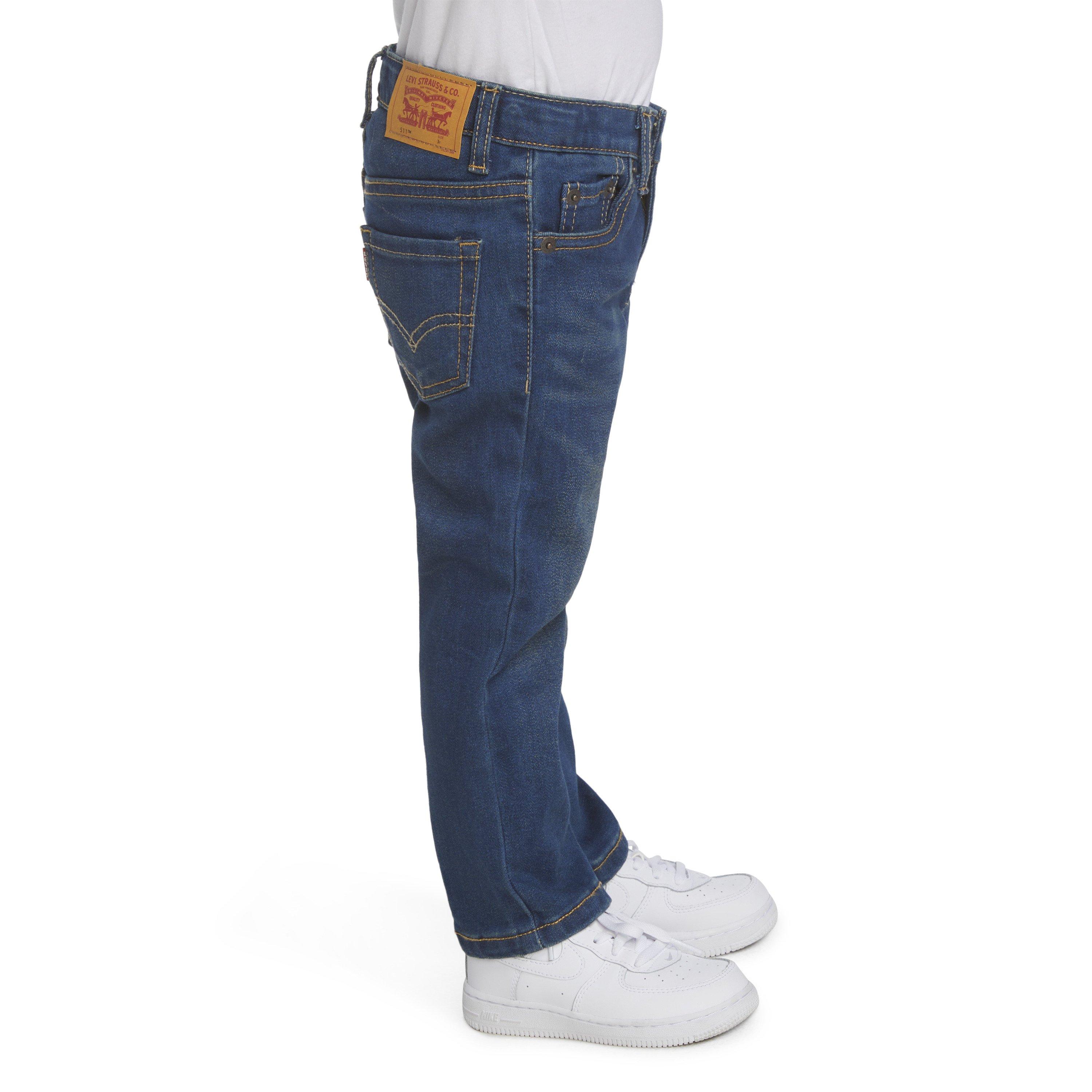 Levi's 511 Eco-Soft Performance Slim Fit Med Wash Toddler Boys' Resilient Denim Jeans - Blue - RESILIENT BLUE Thumbnail View 3