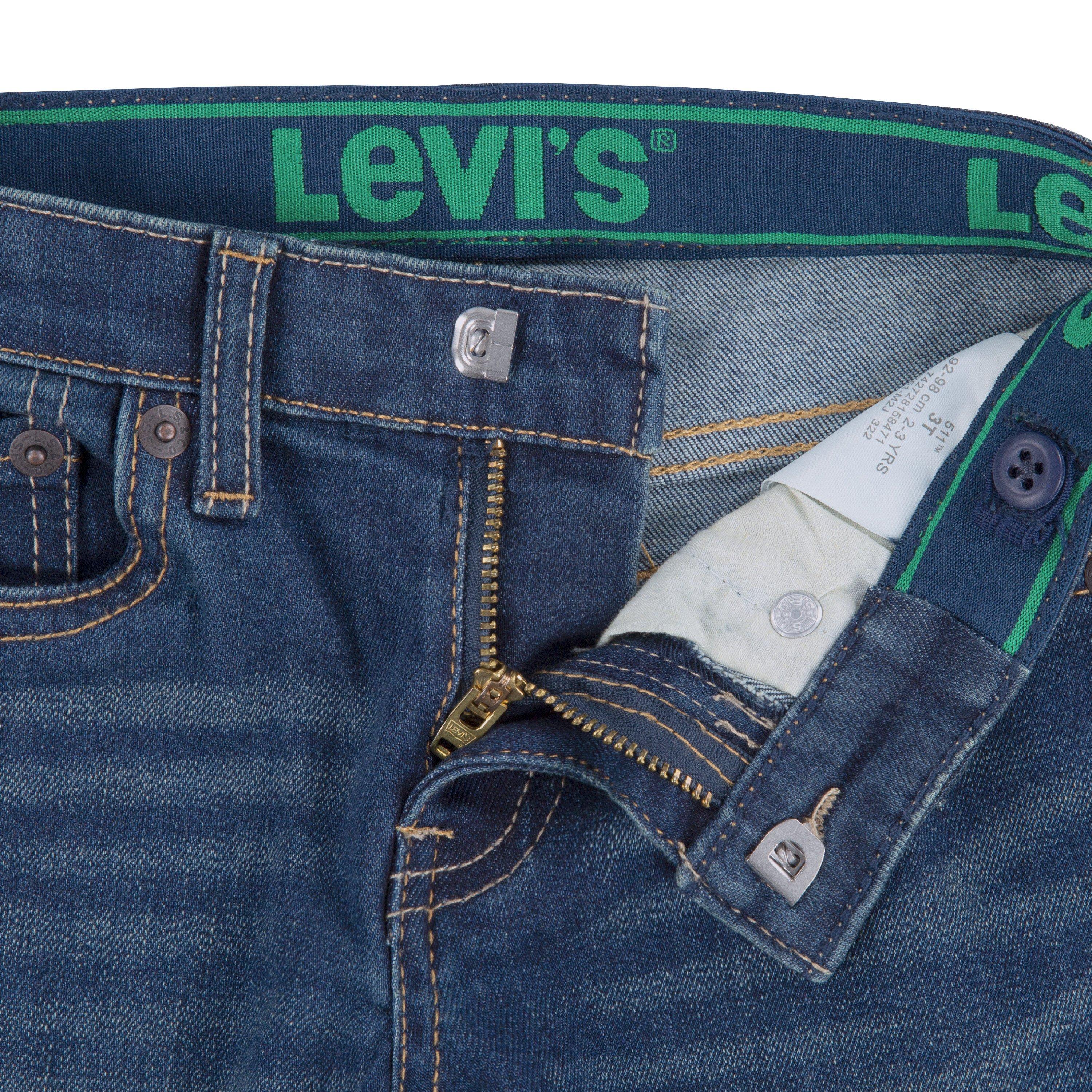 Levi's 511 Eco-Soft Performance Slim Fit Med Wash Toddler Boys' Resilient Denim Jeans - Blue - RESILIENT BLUE Thumbnail View 5