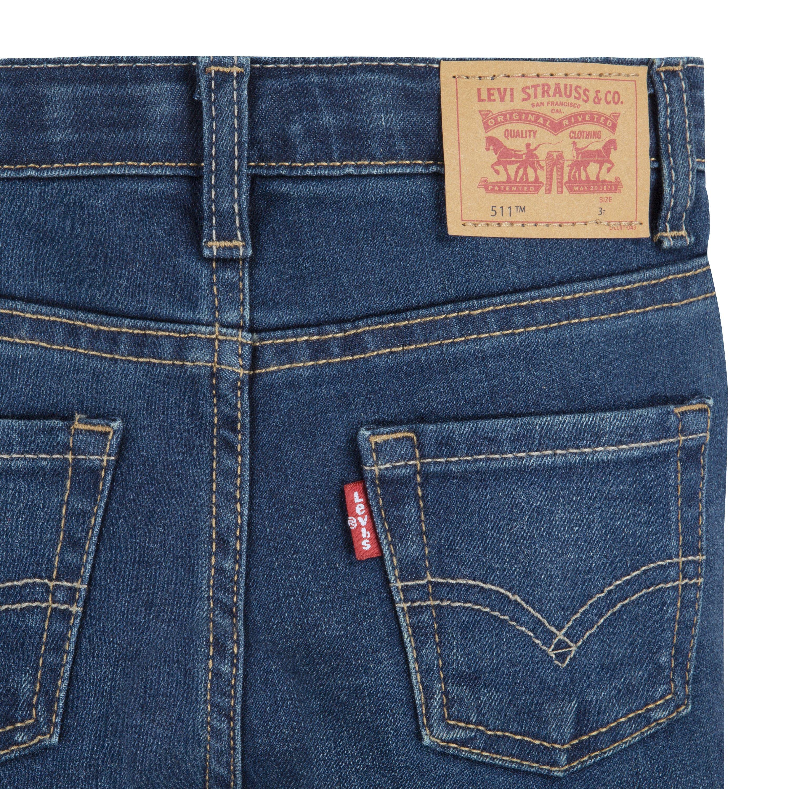 Levi's 511 Eco-Soft Performance Slim Fit Med Wash Toddler Boys' Resilient Denim Jeans - Blue - RESILIENT BLUE Thumbnail View 7
