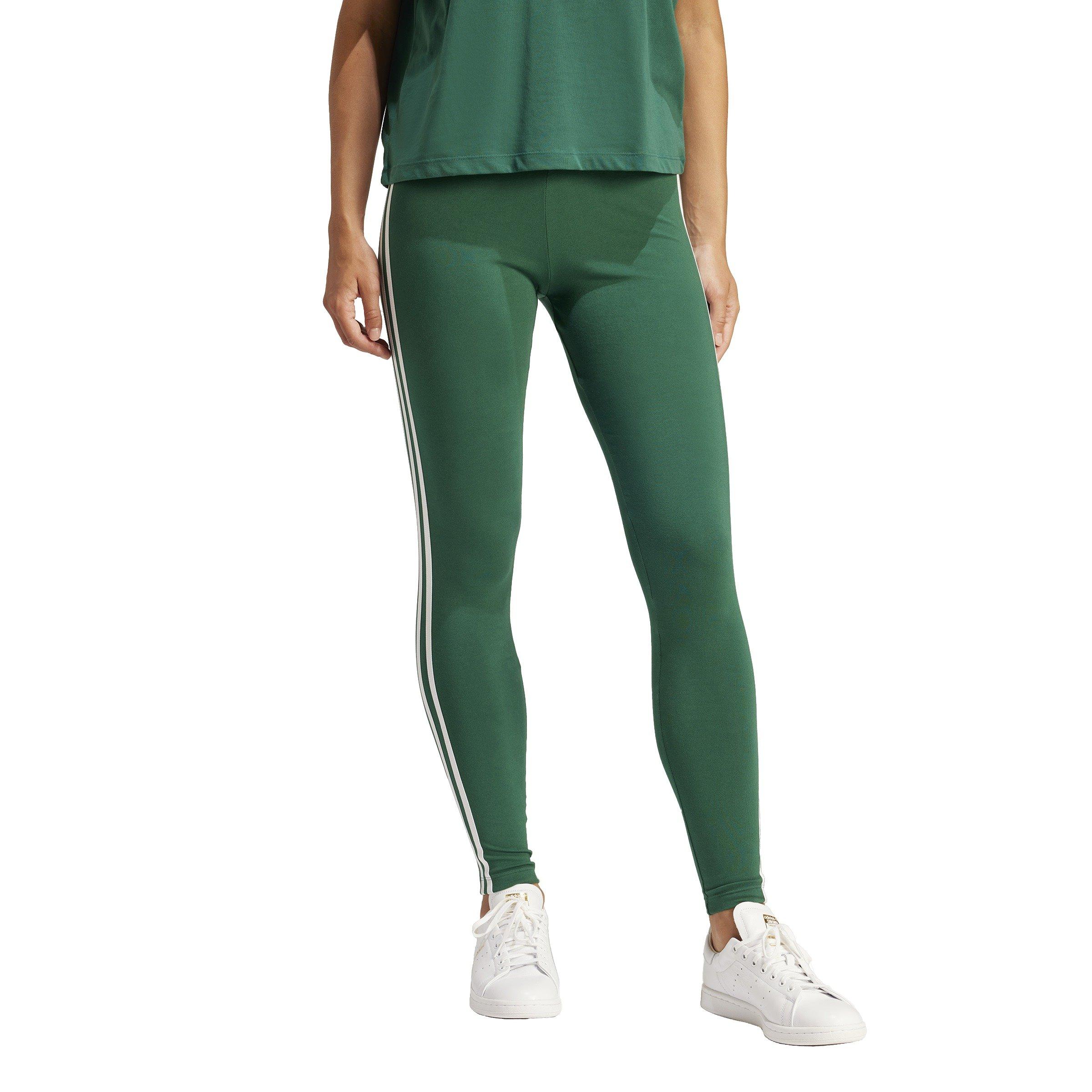 adidas Originals Women's adicolor 3-Stripes Leggings -Green - GREEN