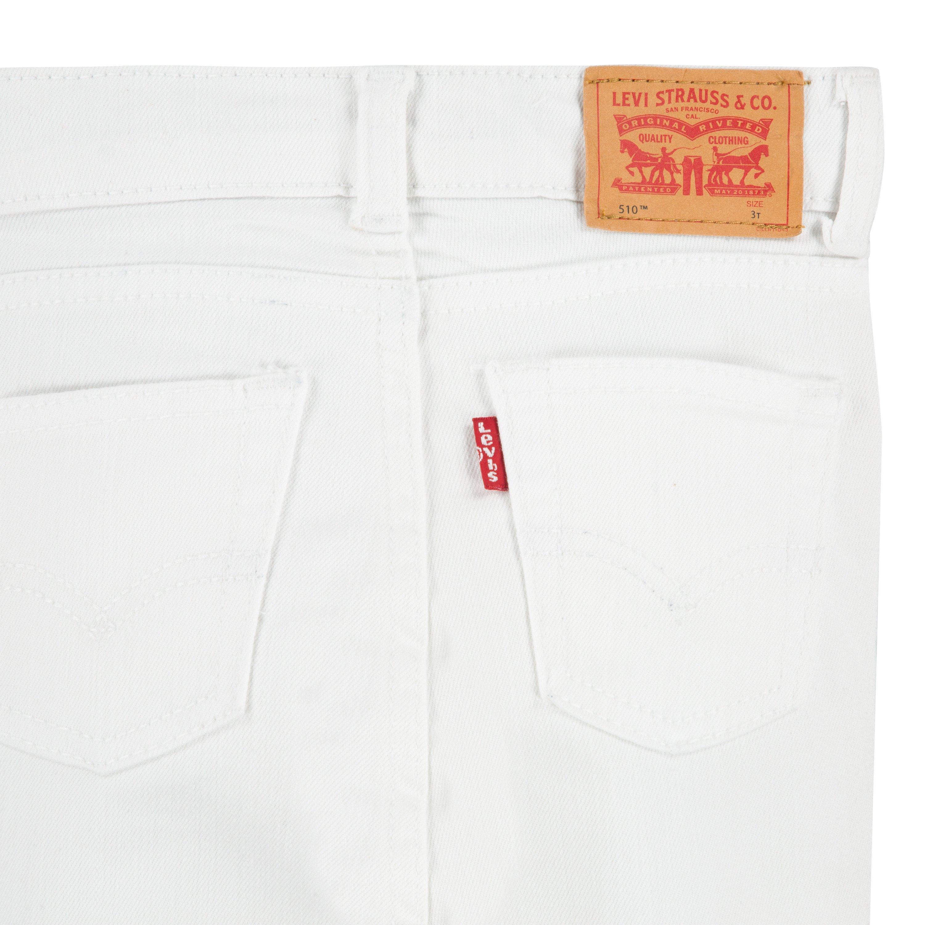 Levi's 510 Eco Performance Skinny Fit White Wash Toddler Boys' White Denim Jeans - WHITE Thumbnail View 7