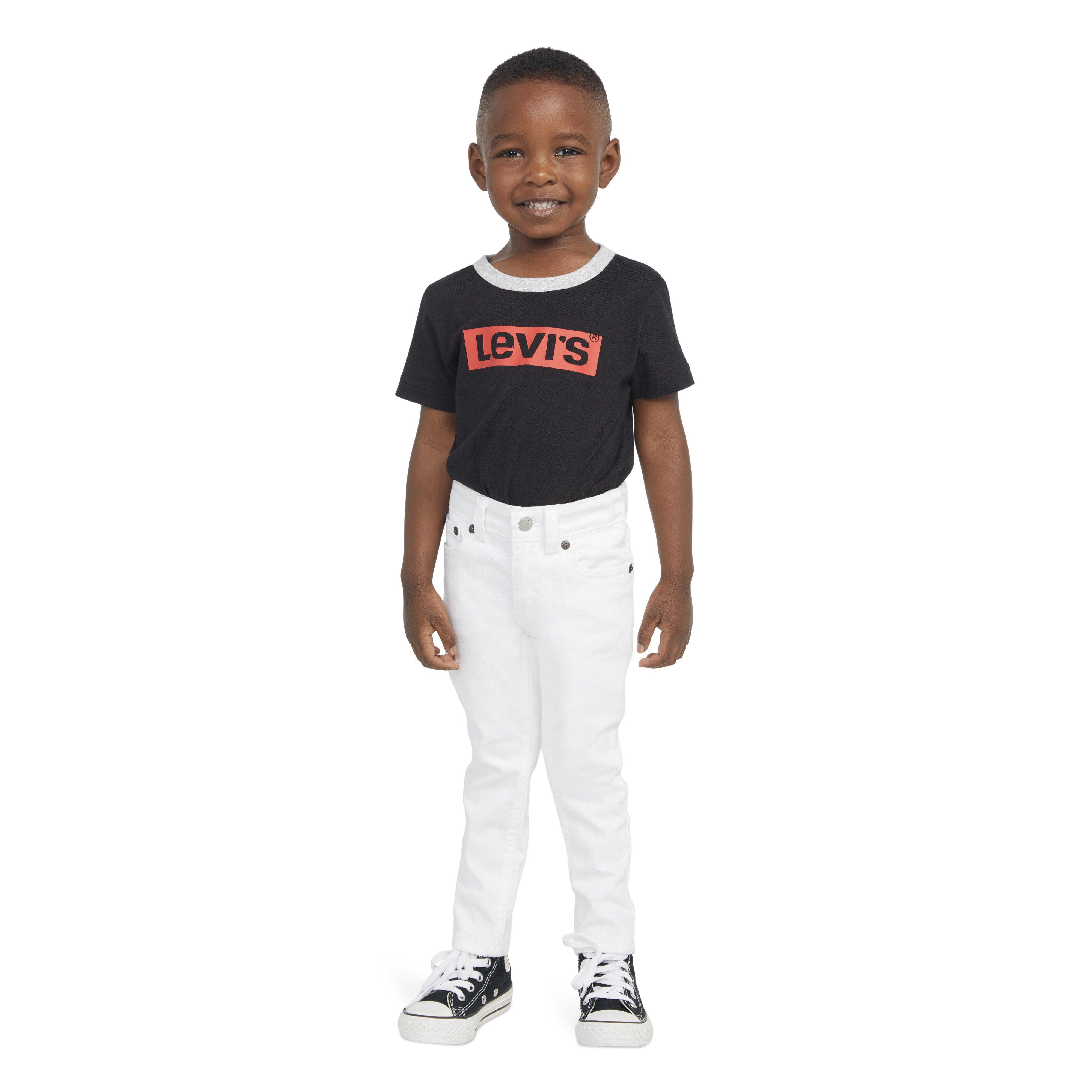 Levi's 510 Eco Performance Skinny Fit White Wash Toddler Boys' Denim Jeans - White - WHITE Thumbnail View 10