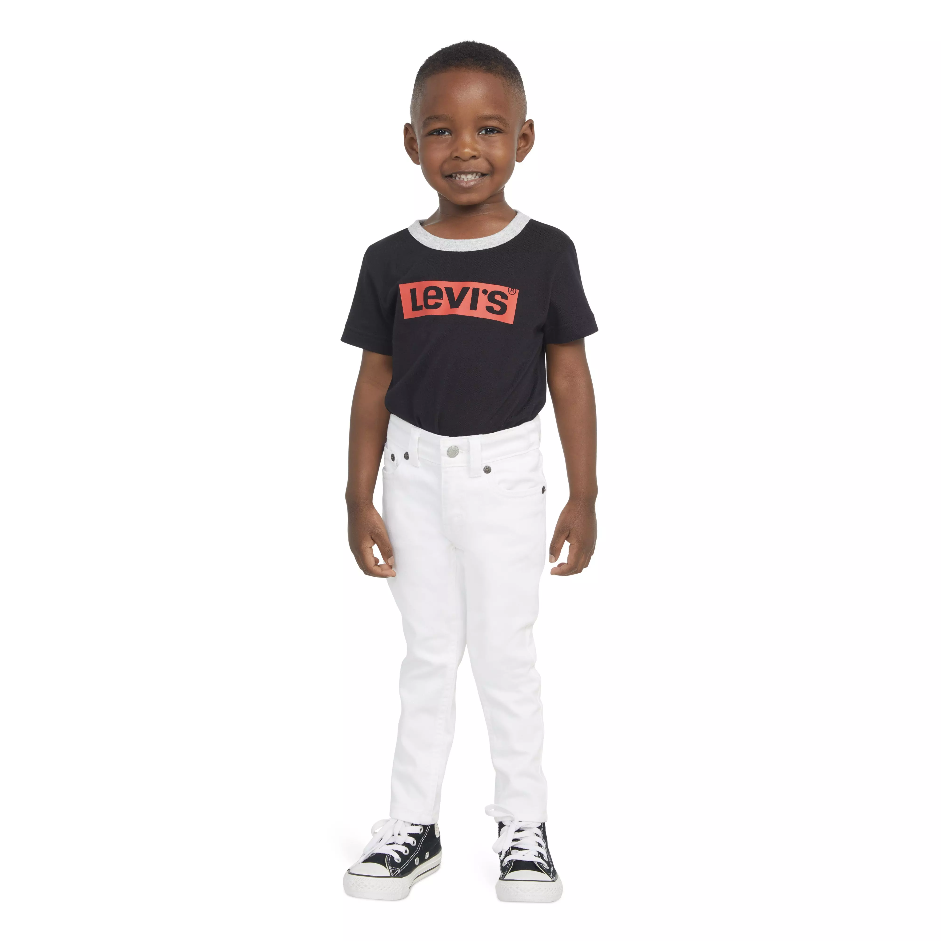 Levi's 510 Eco Performance Skinny Fit White Wash Toddler Boys' White Denim Jeans - WHITE