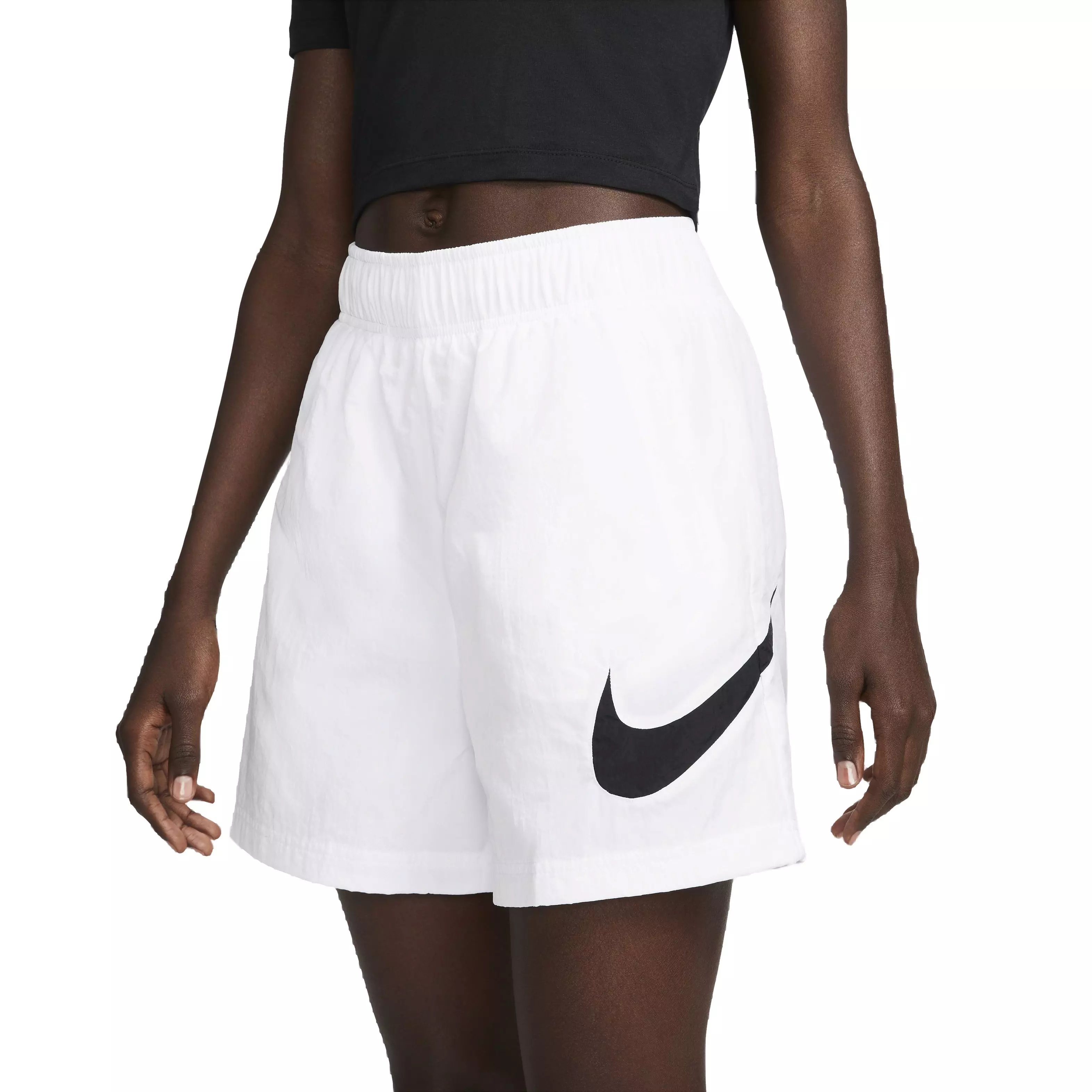Nike Women's Sportswear Essential High Rise Woven Shorts - WHITE