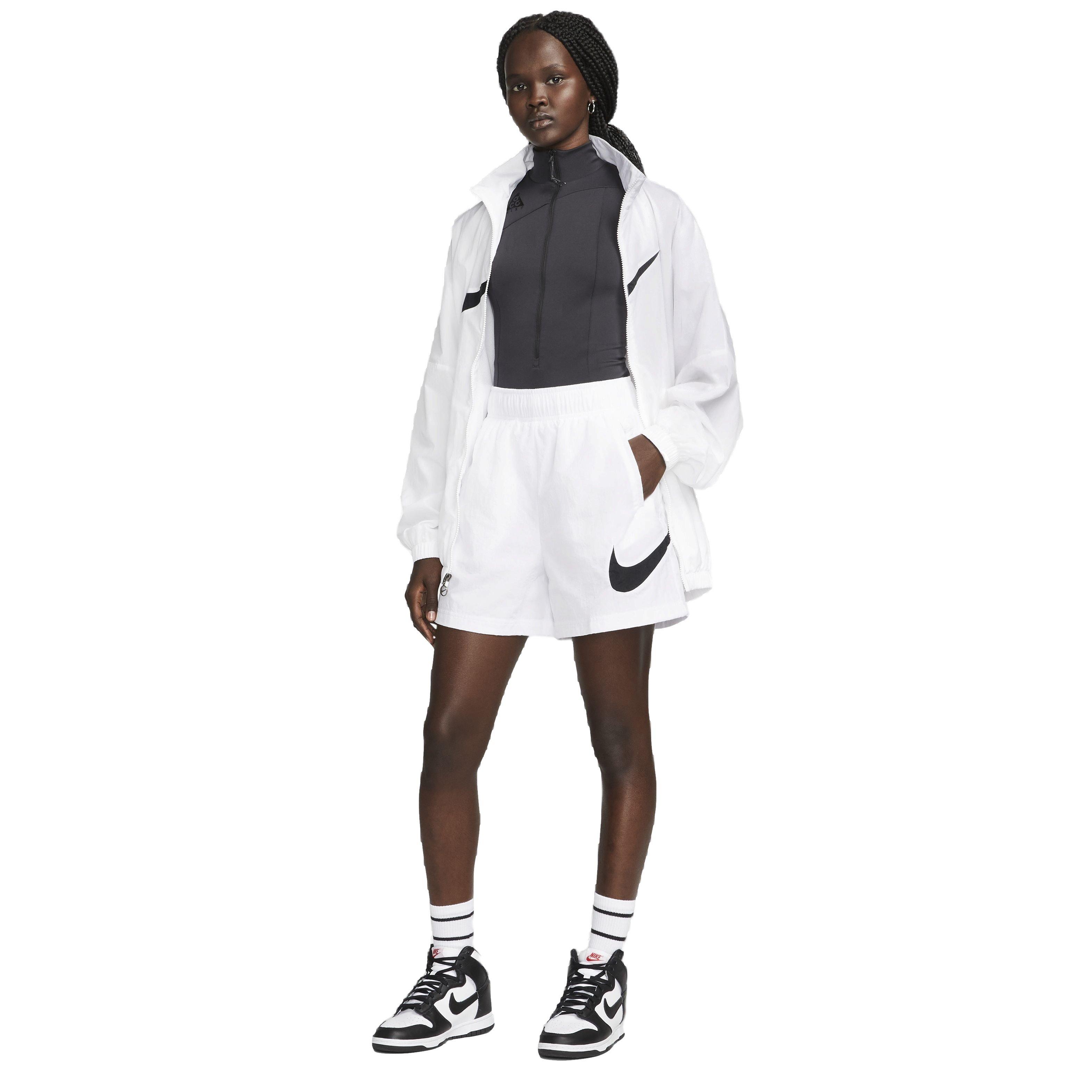 Nike Women's Sportswear Essential High Rise Woven Shorts - WHITE Thumbnail View 6