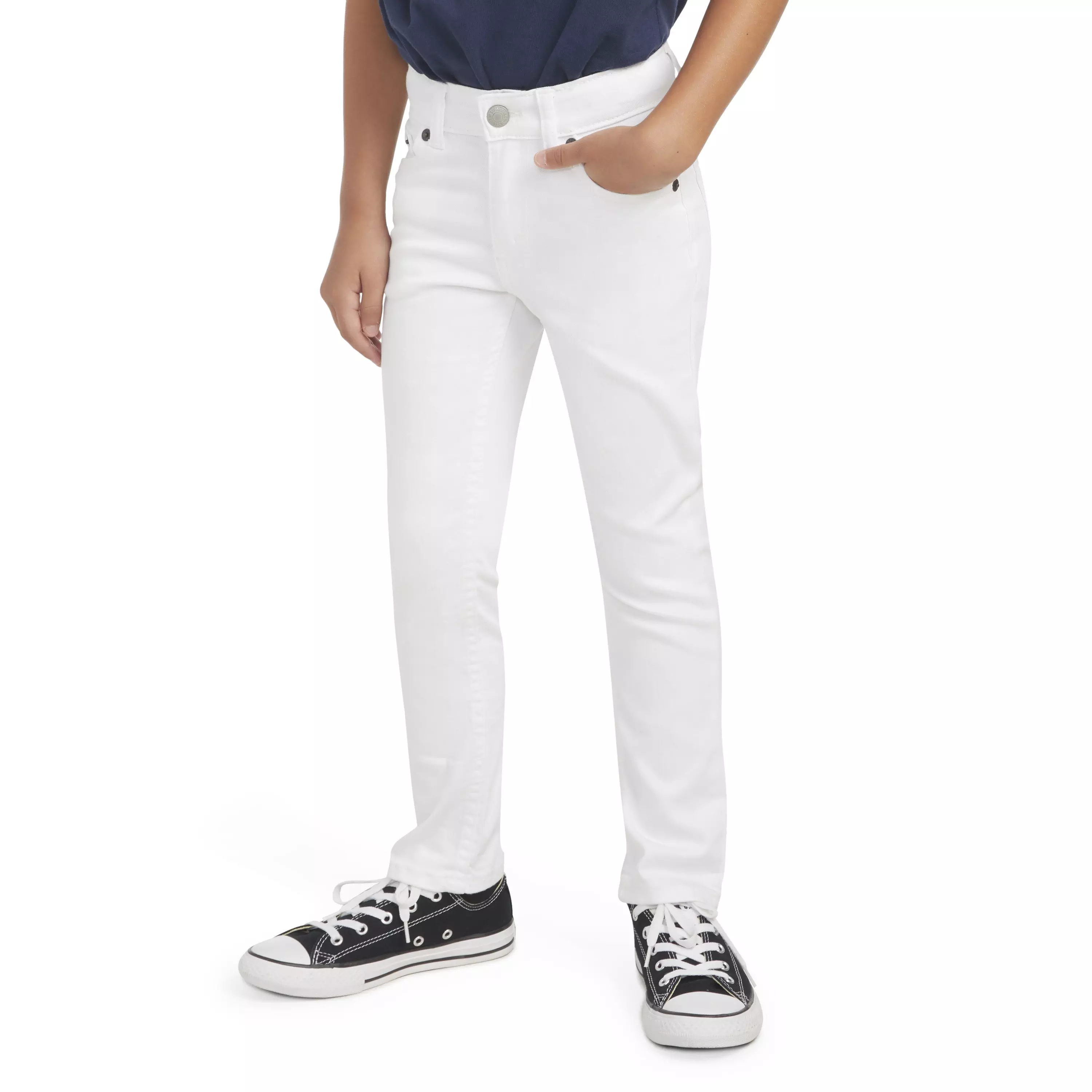Levi's 510 Eco Performance Skinny Fit White Wash Little Boys' White Denim Jeans - WHITE