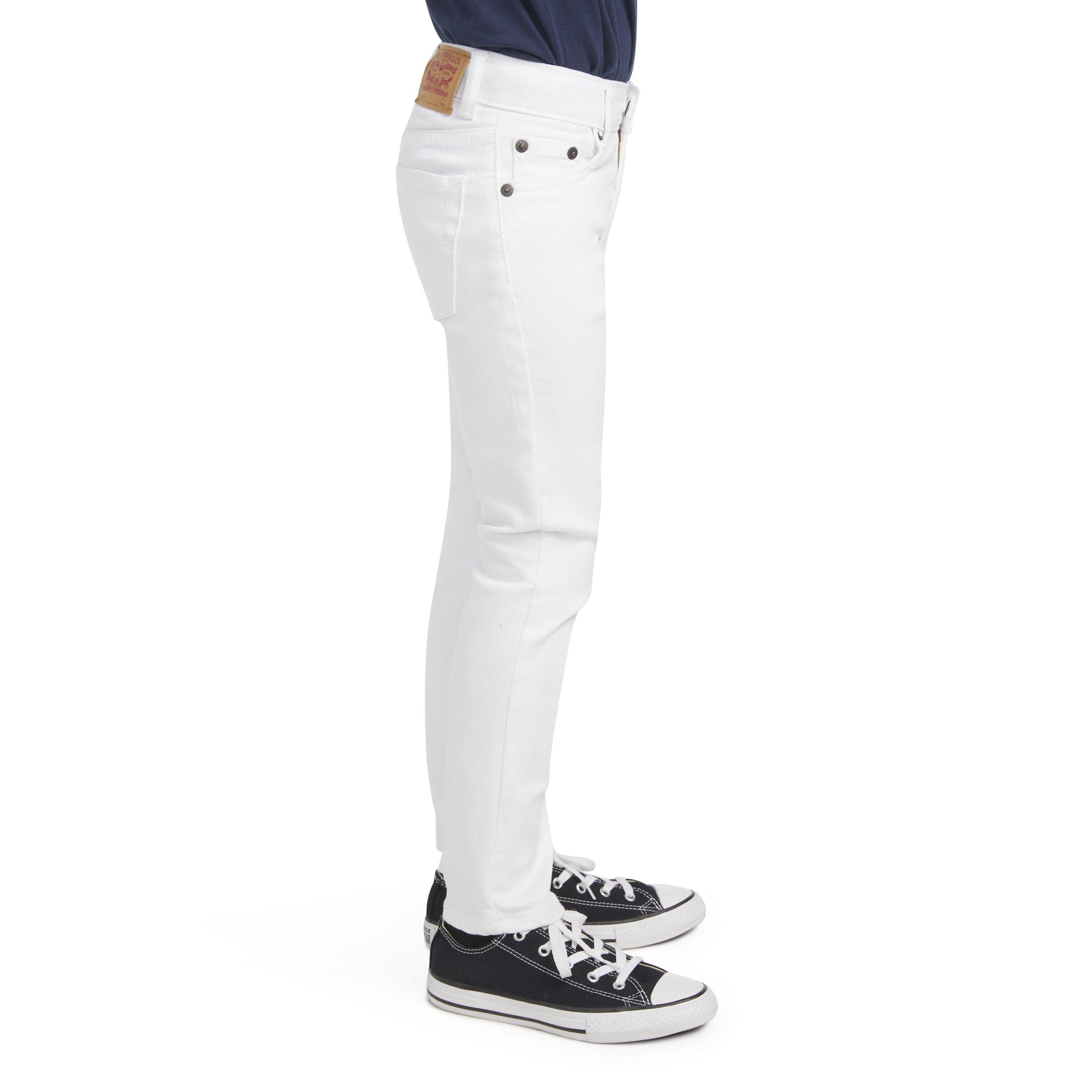 Levi's 510 Eco Performance Skinny Fit White Wash Little Boys' White Denim Jeans - WHITE Thumbnail View 3