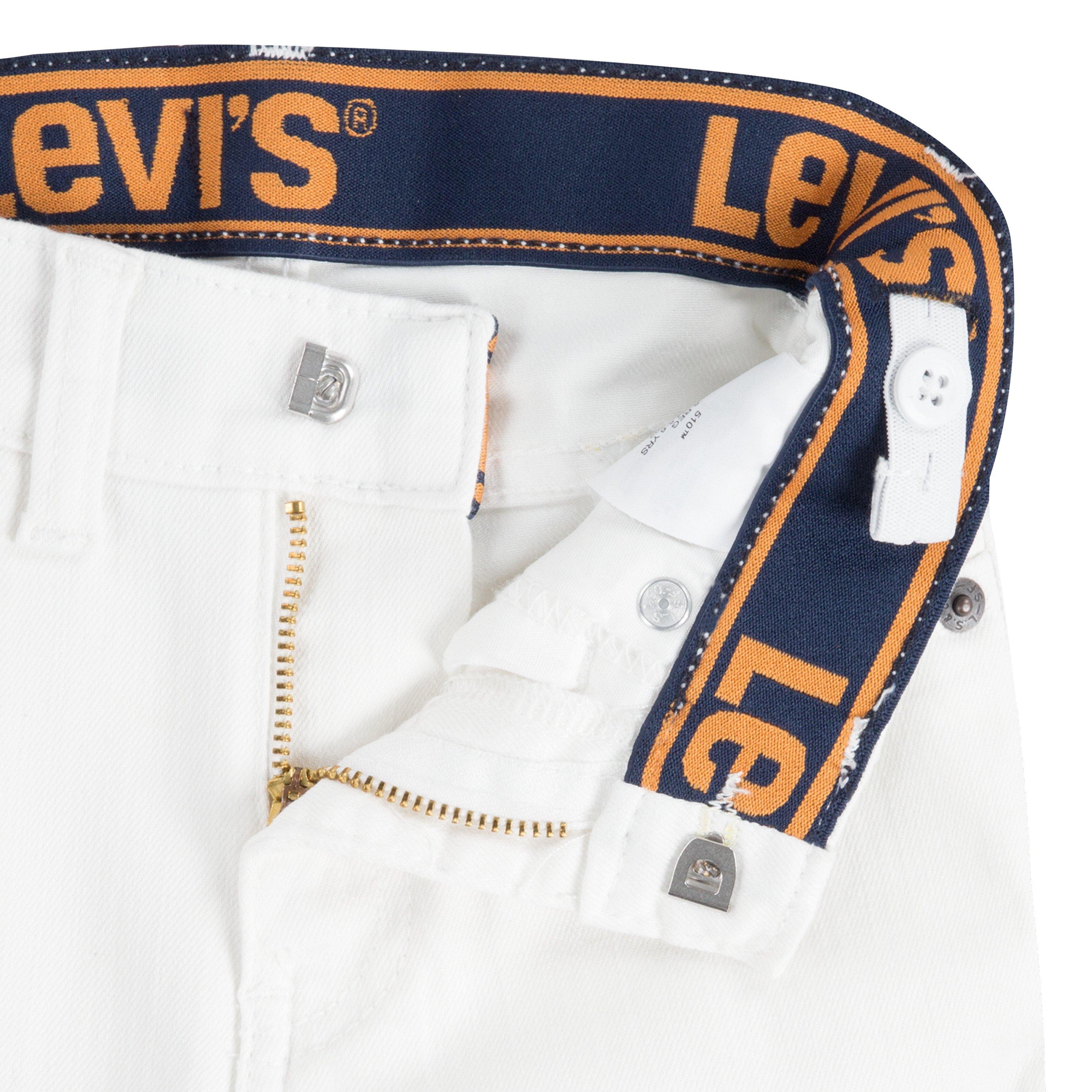 Levi's 510 Eco Performance Skinny Fit White Wash Little Boys' White Denim Jeans - WHITE Thumbnail View 6