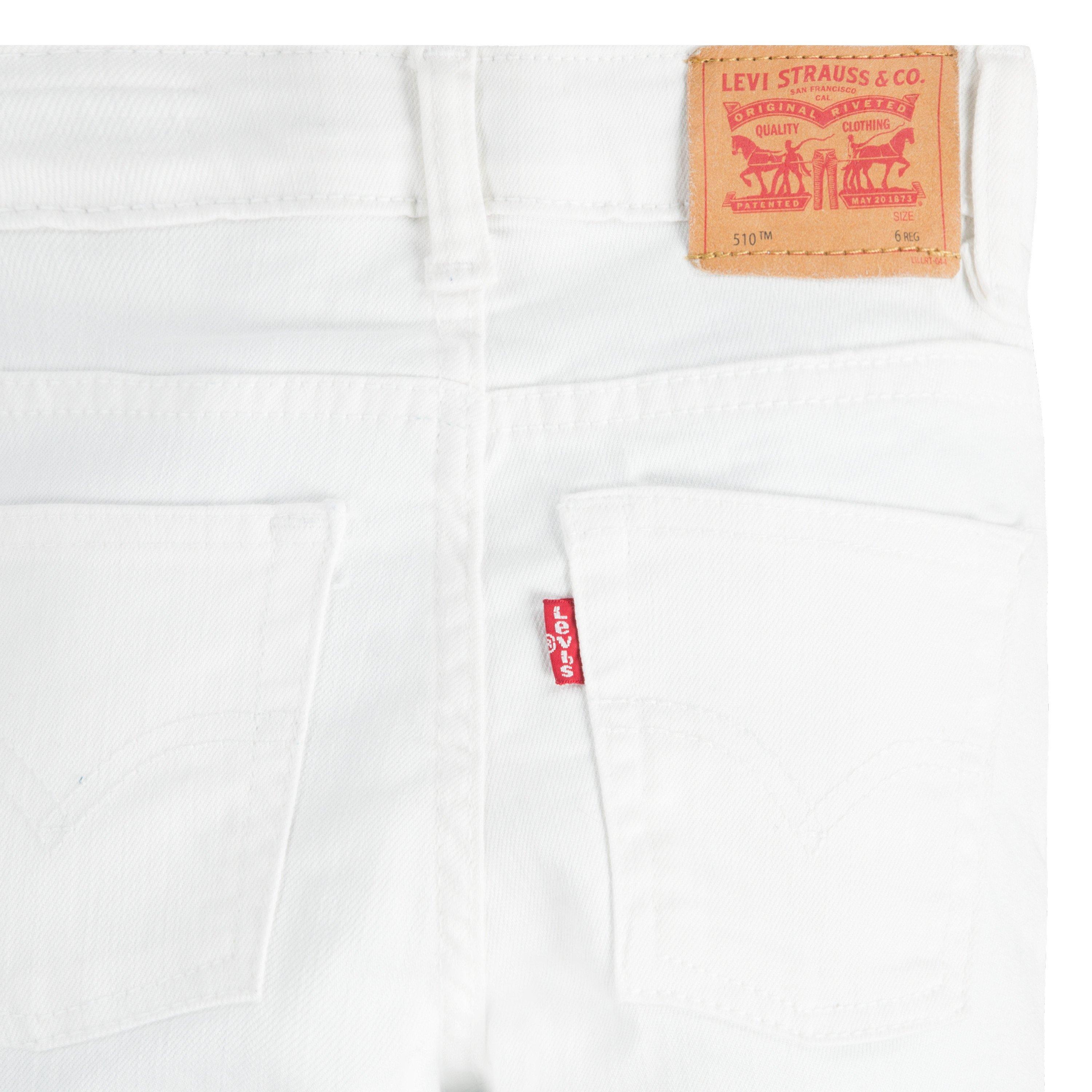 Levi's 510 Eco Performance Skinny Fit White Wash Little Boys' White Denim Jeans - WHITE Thumbnail View 7