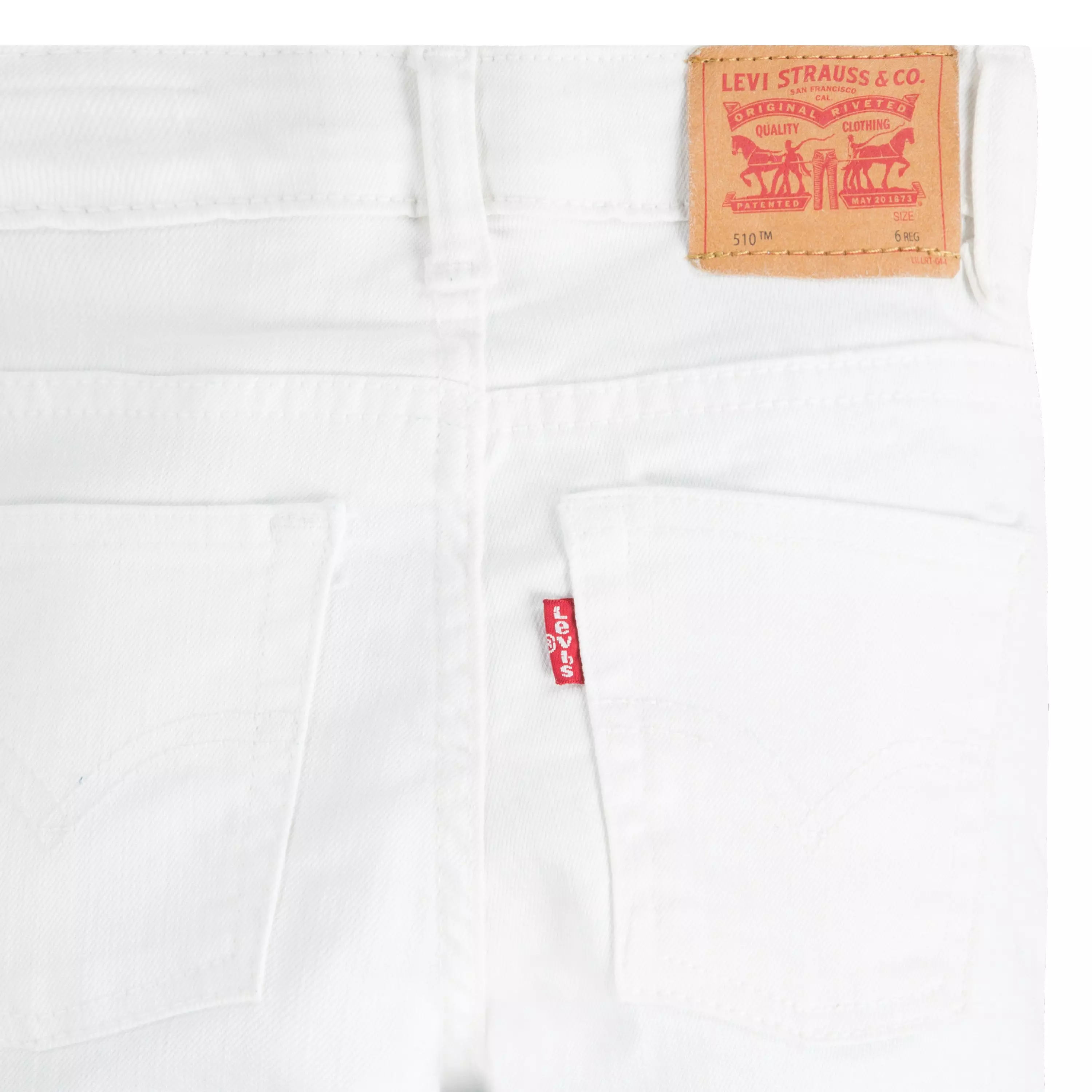 Levi's 510 Eco Performance Skinny Fit White Wash Little Boys' White Denim Jeans - WHITE