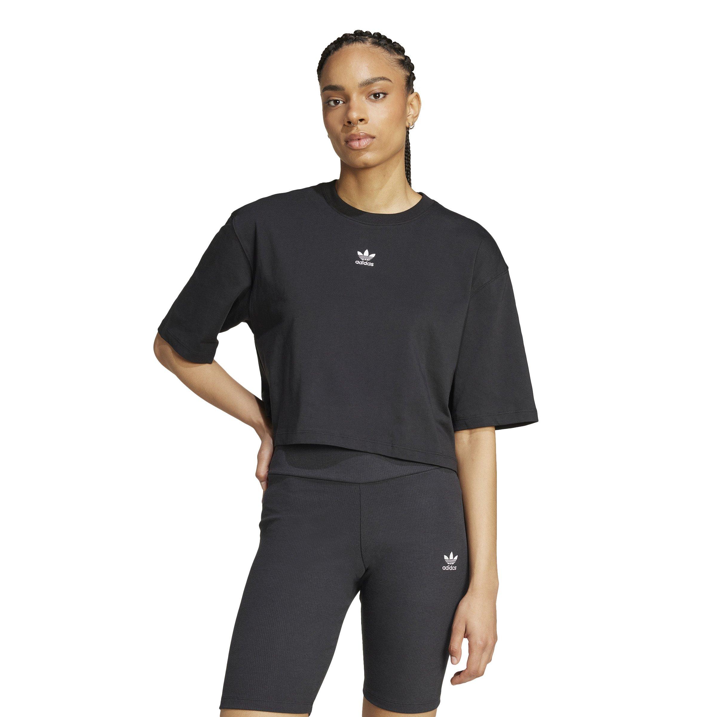 adidas Originals Women's Essentials Crop T-Shirt -Black - BLACK Thumbnail View 1