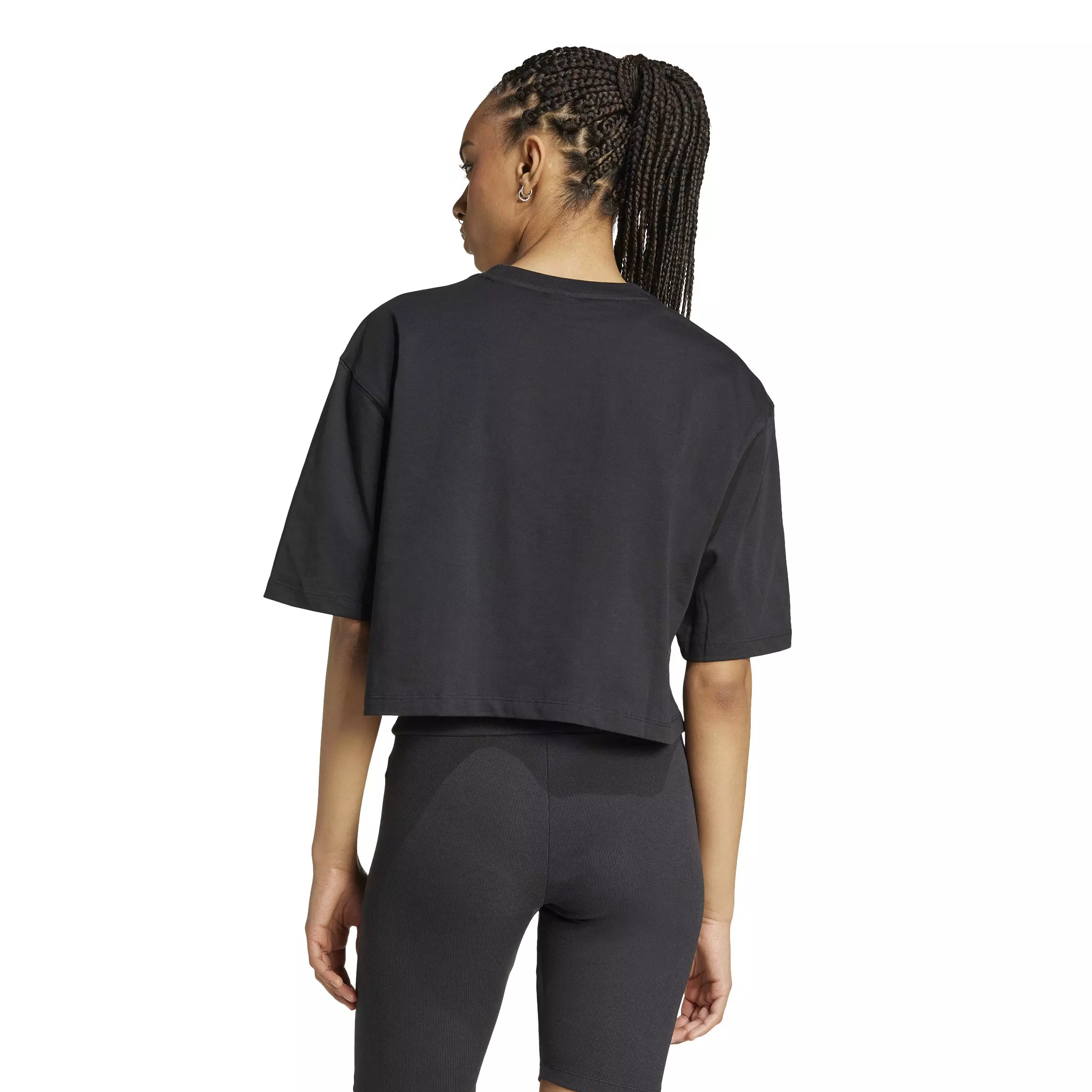 adidas Originals Women's Essentials Crop T-Shirt -Black - BLACK
