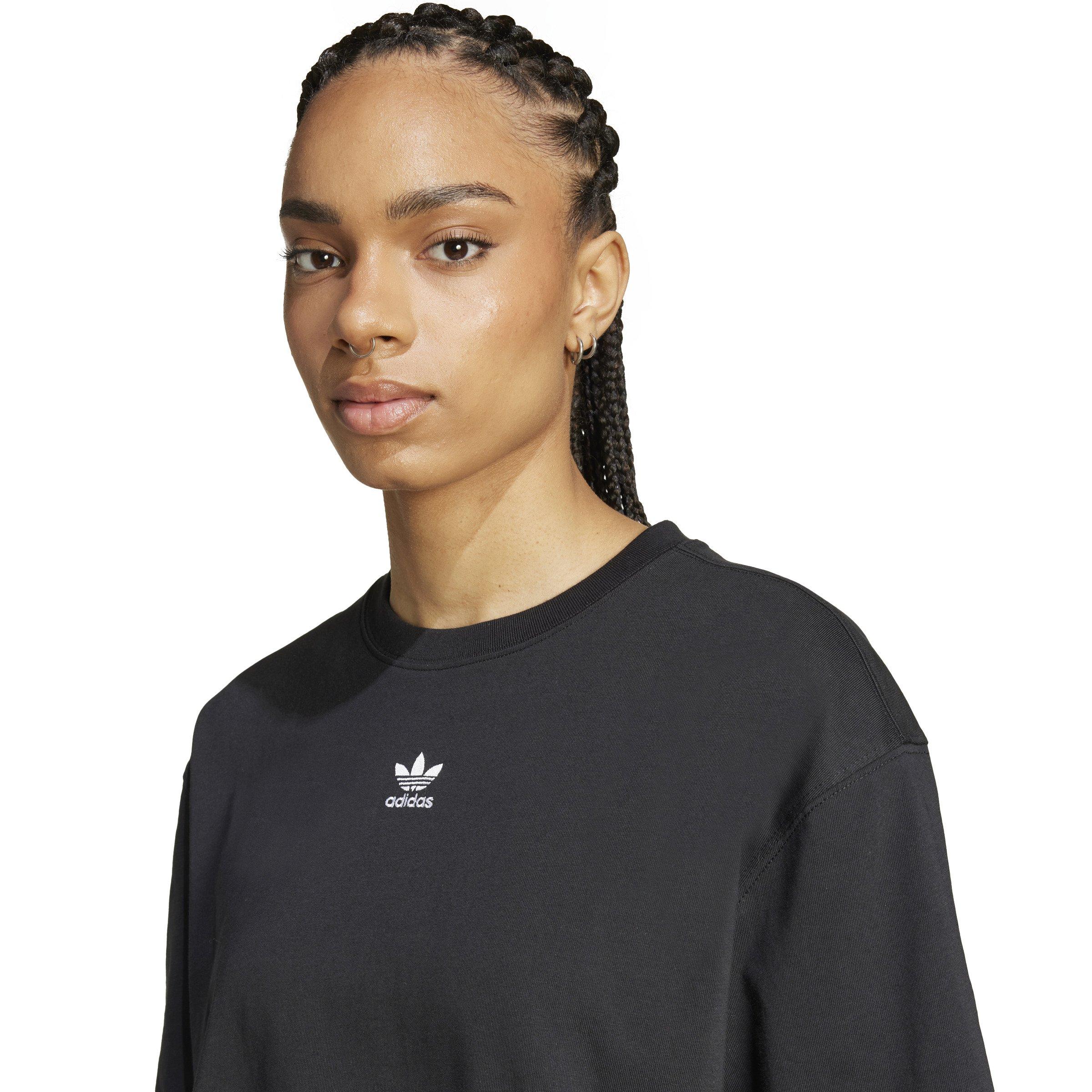 adidas Originals Women's Essentials Crop T-Shirt -Black - BLACK Thumbnail View 3