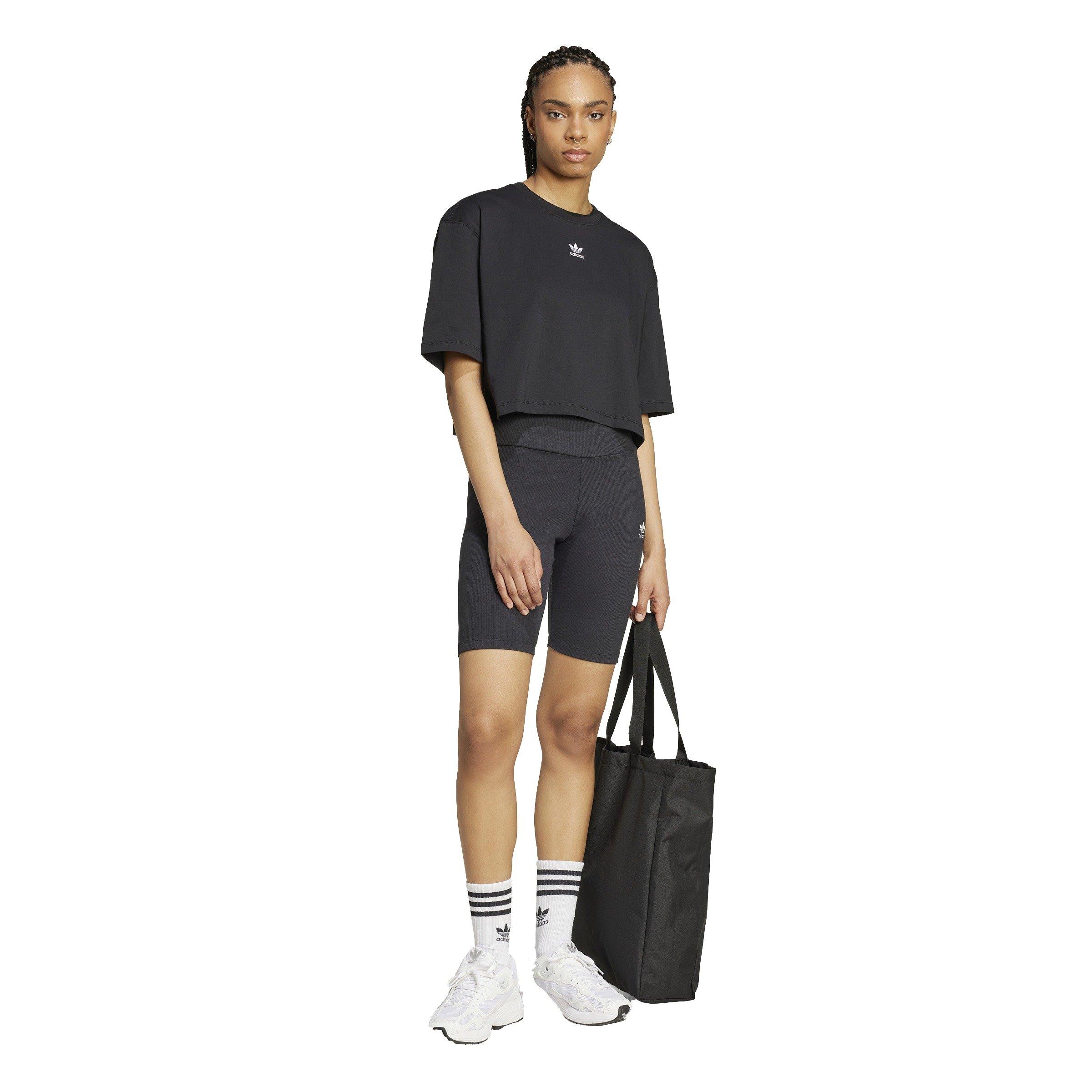 adidas Originals Women's Essentials Crop T-Shirt -Black - BLACK Thumbnail View 5