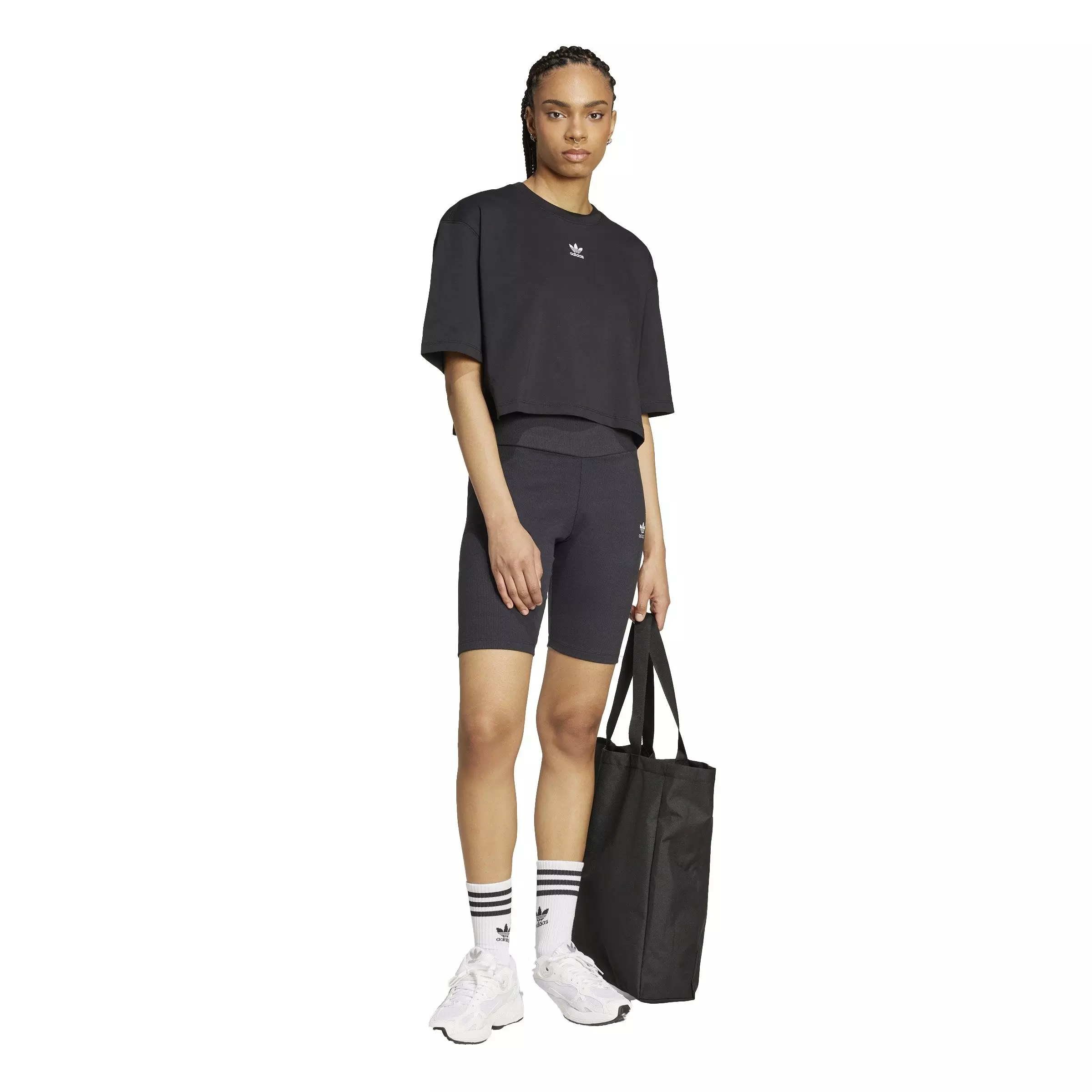 adidas Originals Women's Essentials Crop T-Shirt -Black - BLACK