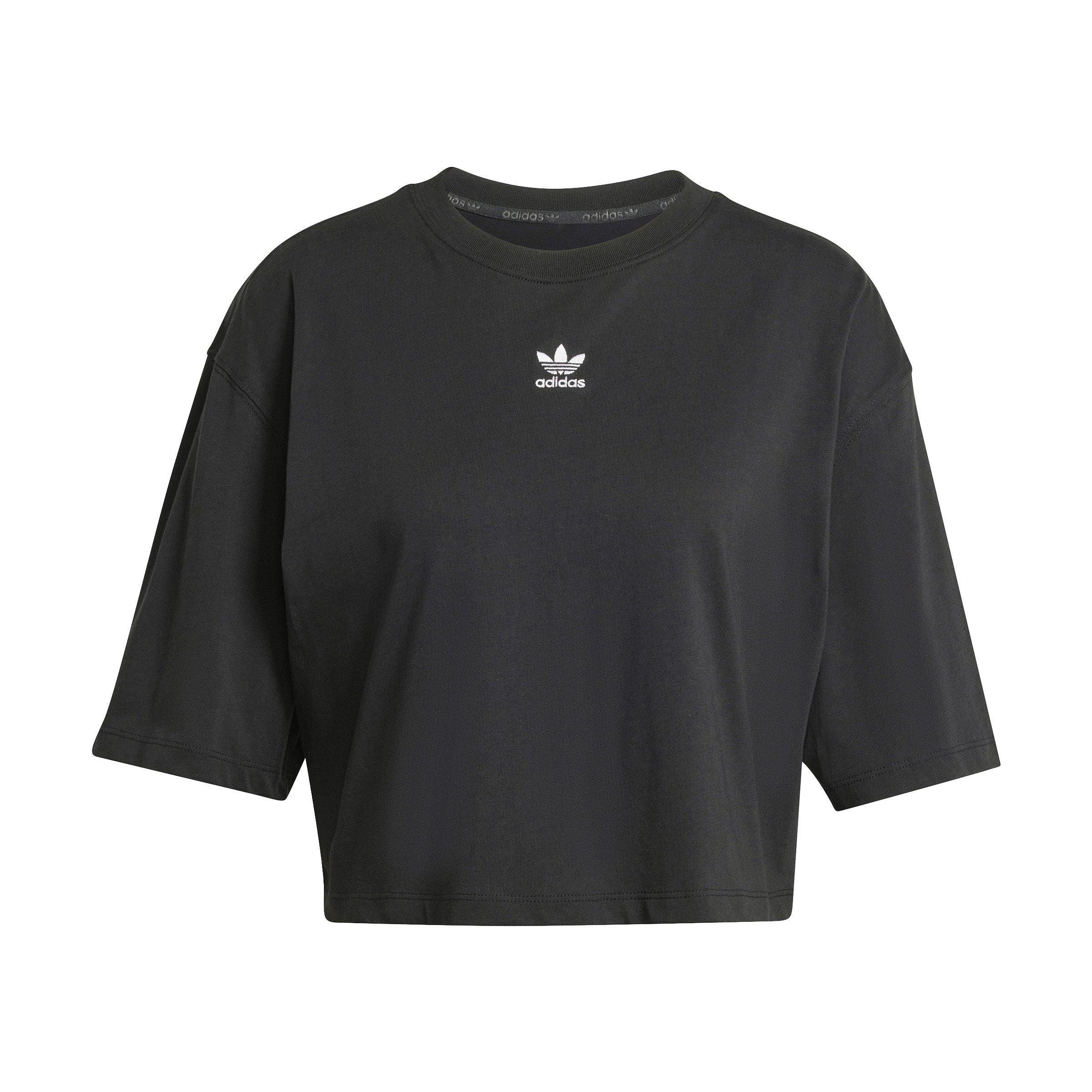 adidas Originals Women's Essentials Crop T-Shirt -Black - BLACK Thumbnail View 6
