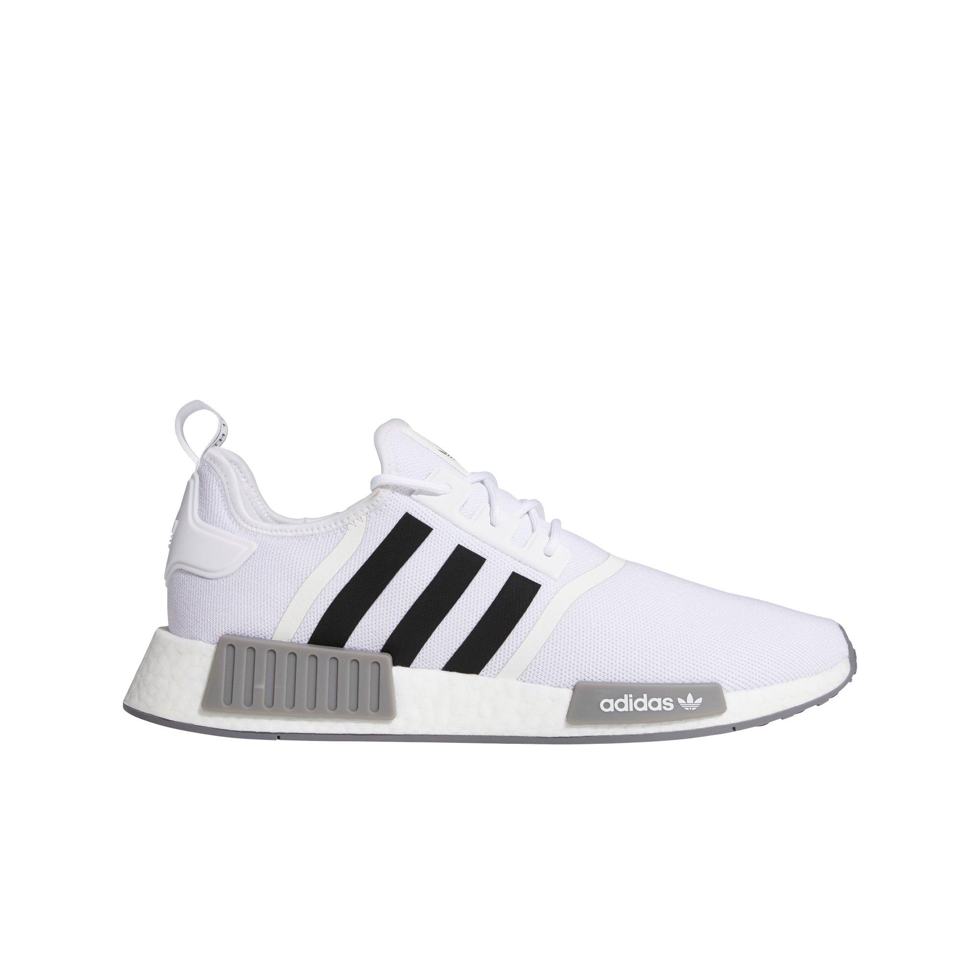 adidas Originals NMD_R1 Primeblue "Ftwr White/Core Black/Grey Three" Grade School Boys' Shoe - WHITE/BLACK/GREY Thumbnail View 1