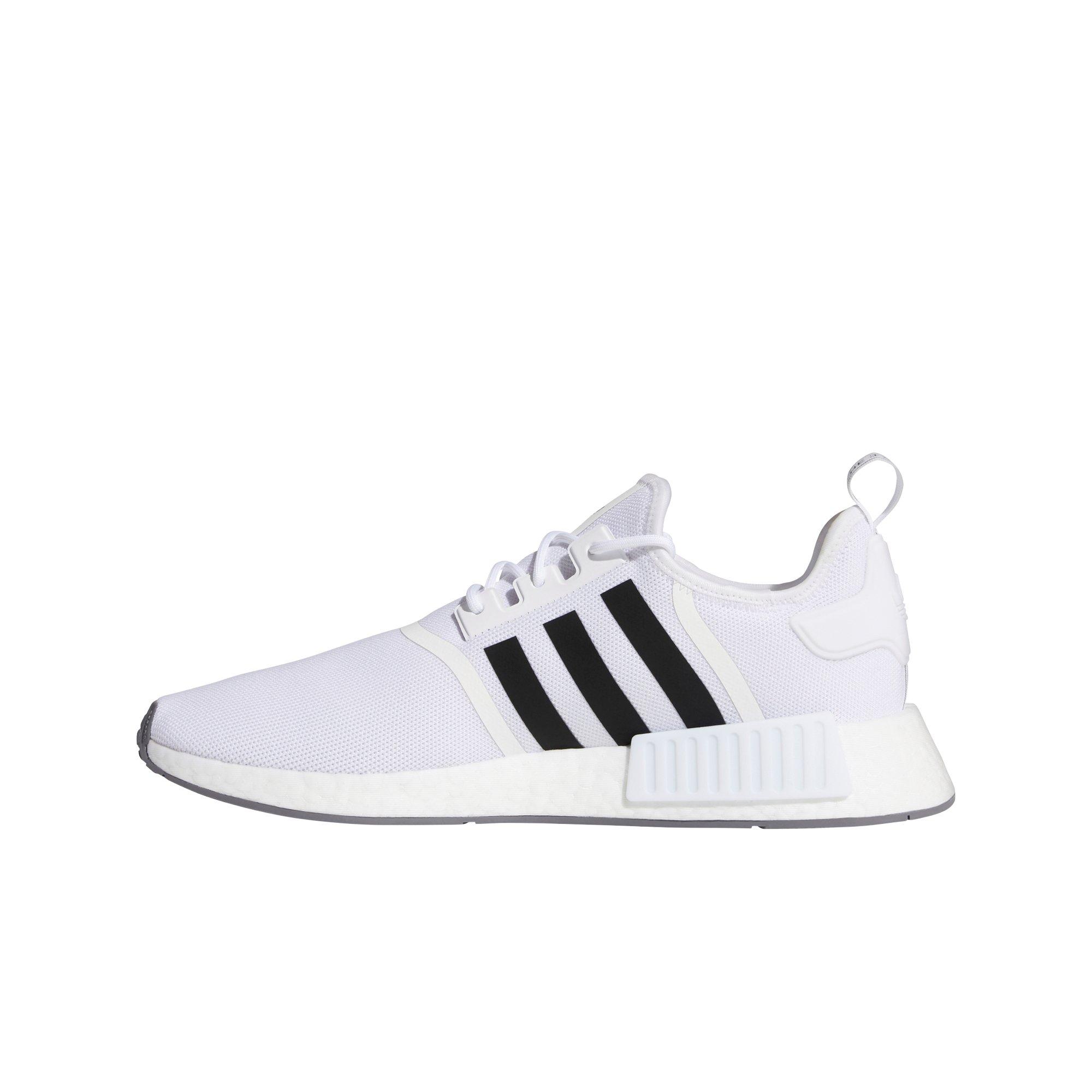 adidas Originals NMD_R1 Primeblue "Ftwr White/Core Black/Grey Three" Grade School Boys' Shoe - WHITE/BLACK/GREY Thumbnail View 2