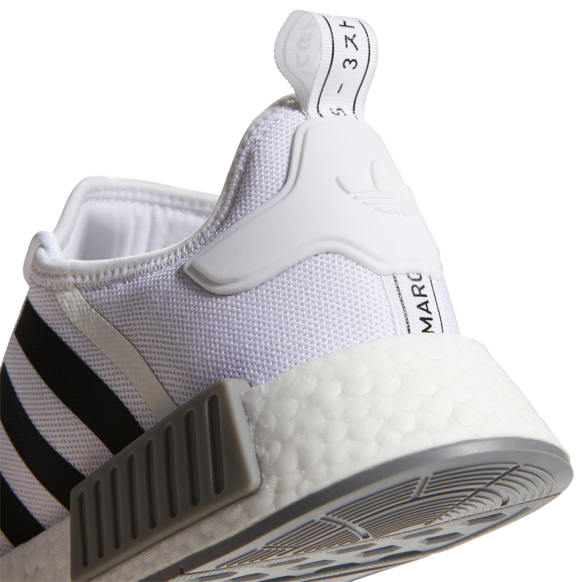 adidas Originals NMD_R1 Primeblue "Ftwr White/Core Black/Grey Three" Grade School Boys' Shoe - WHITE/BLACK/GREY Thumbnail View 8
