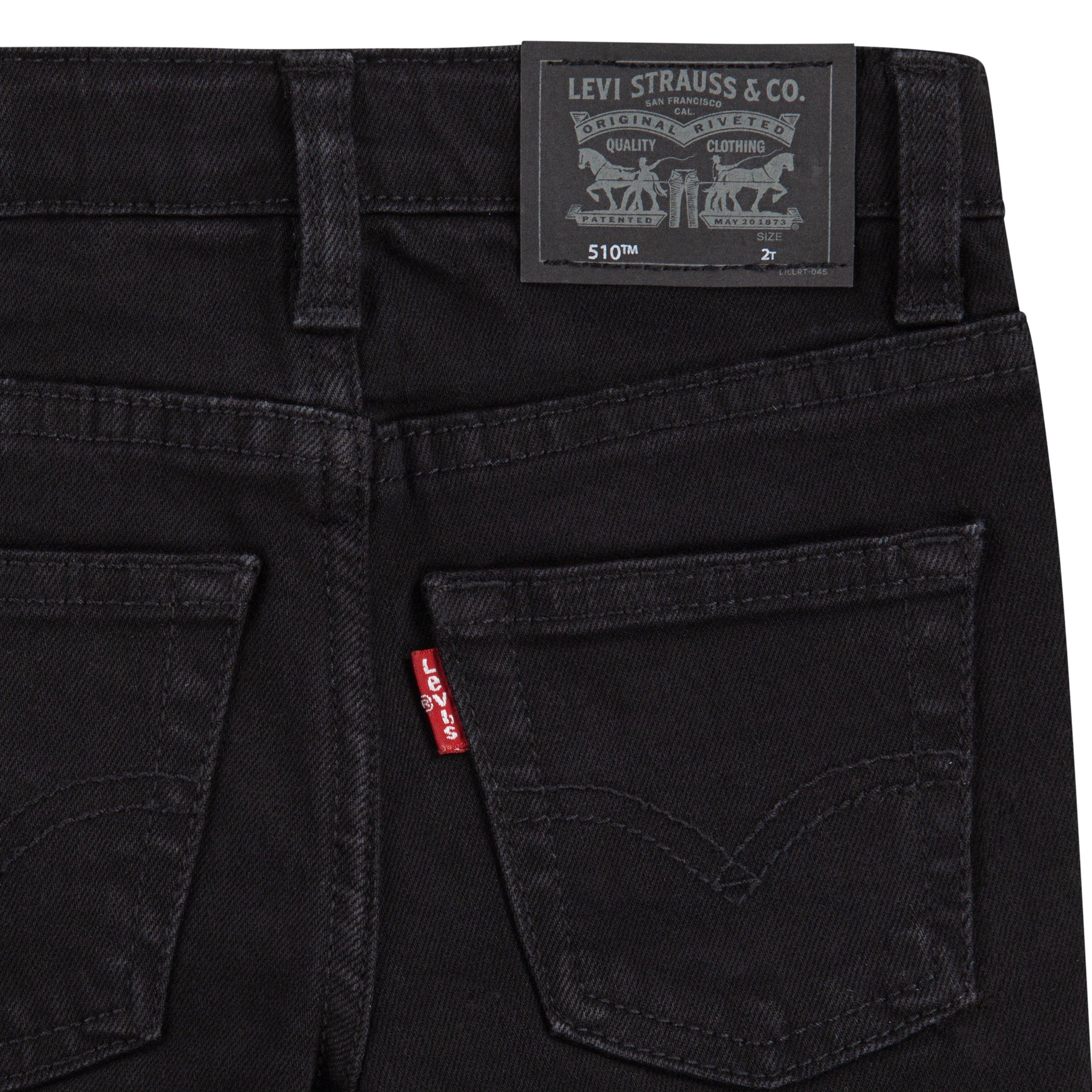 Levi's Toddler Boys' 510 Eco Performance Skinny Fit Black Wash Black Denim Jeans - BLACK Thumbnail View 6