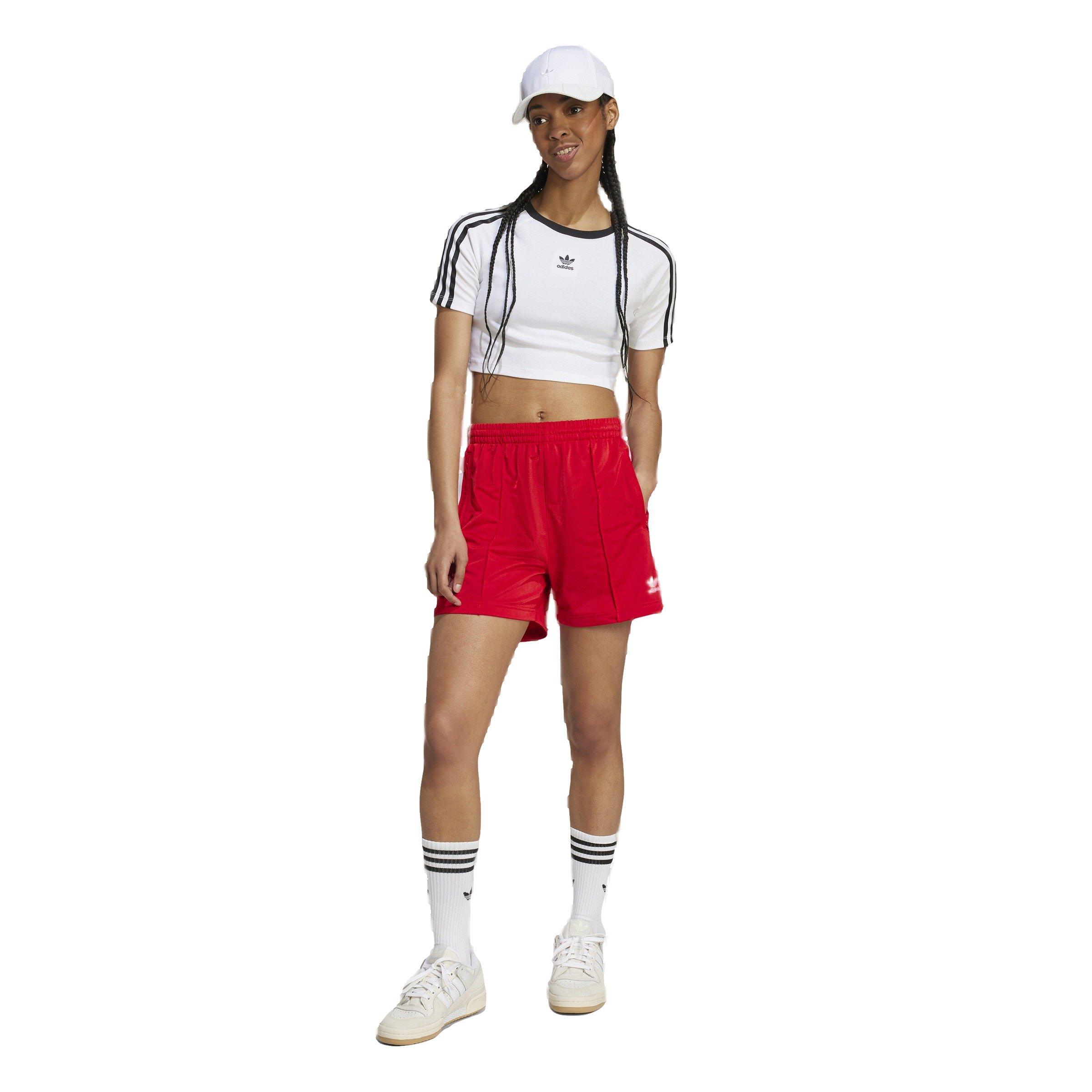 adidas Originals Women's Firebird Shorts -Red - RED Thumbnail View 4