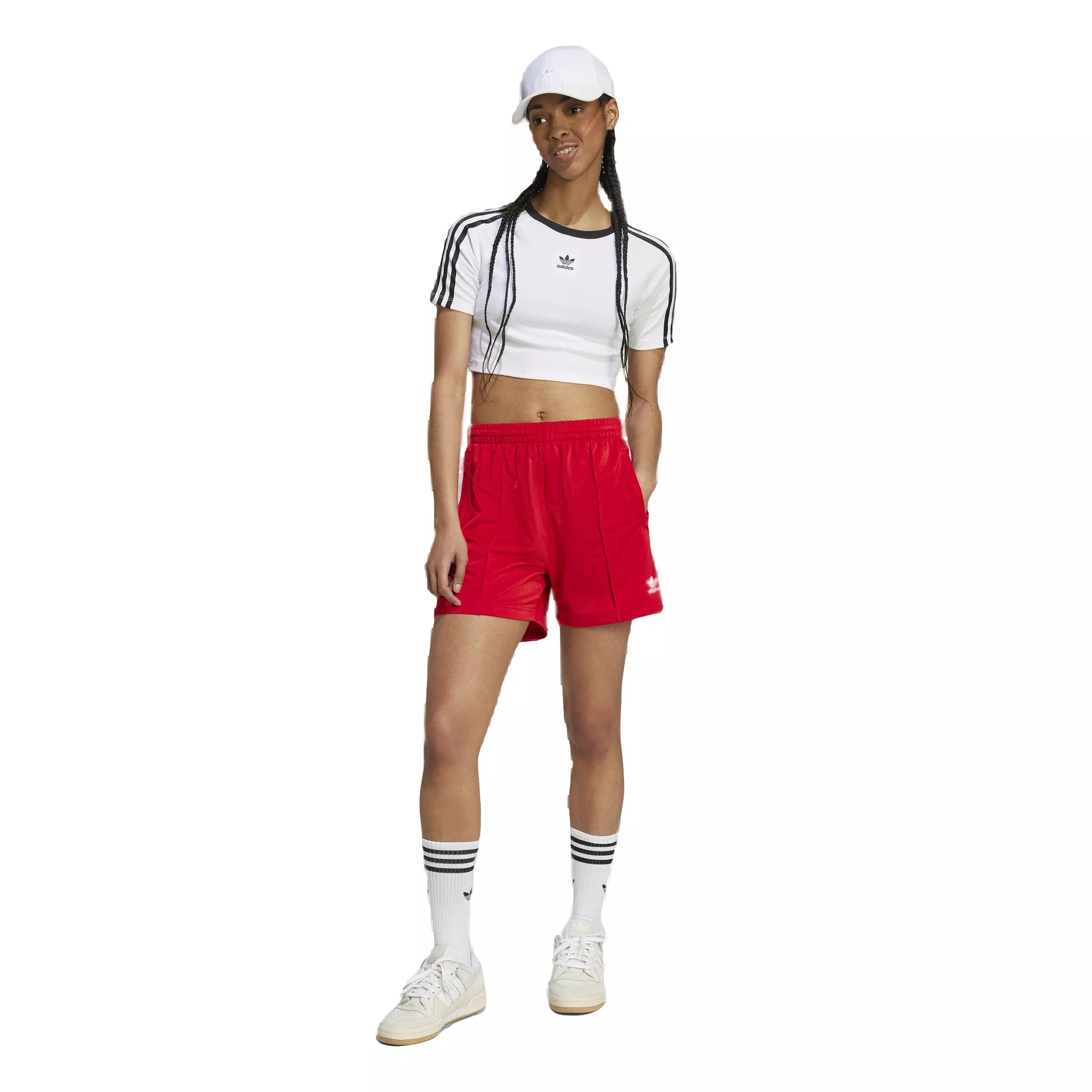 adidas Originals Women's Firebird Shorts -Red - RED