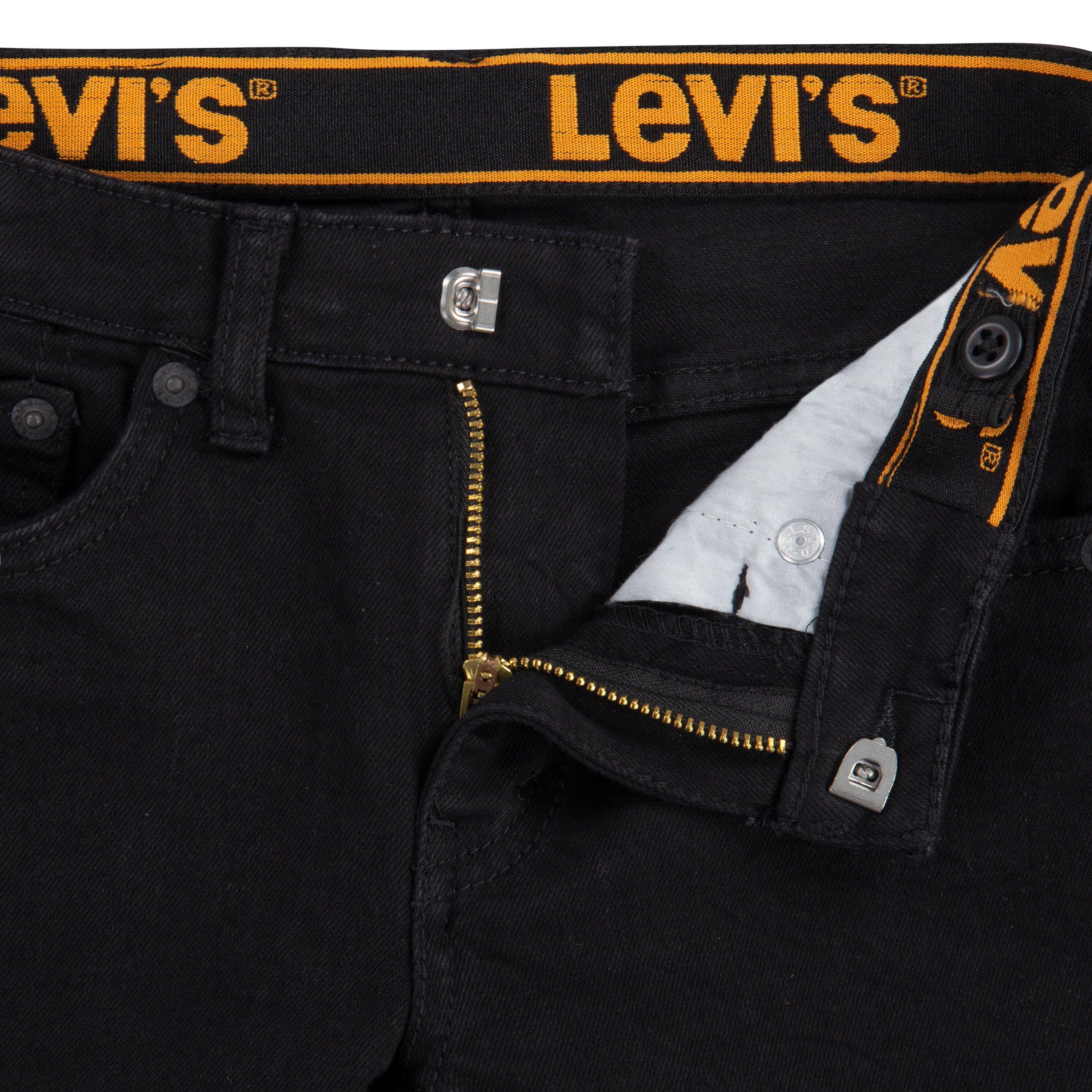 Levi's 510 Eco Performance Skinny Fit Black Wash Little Boys' Black Denim Jeans - BLACK Thumbnail View 6