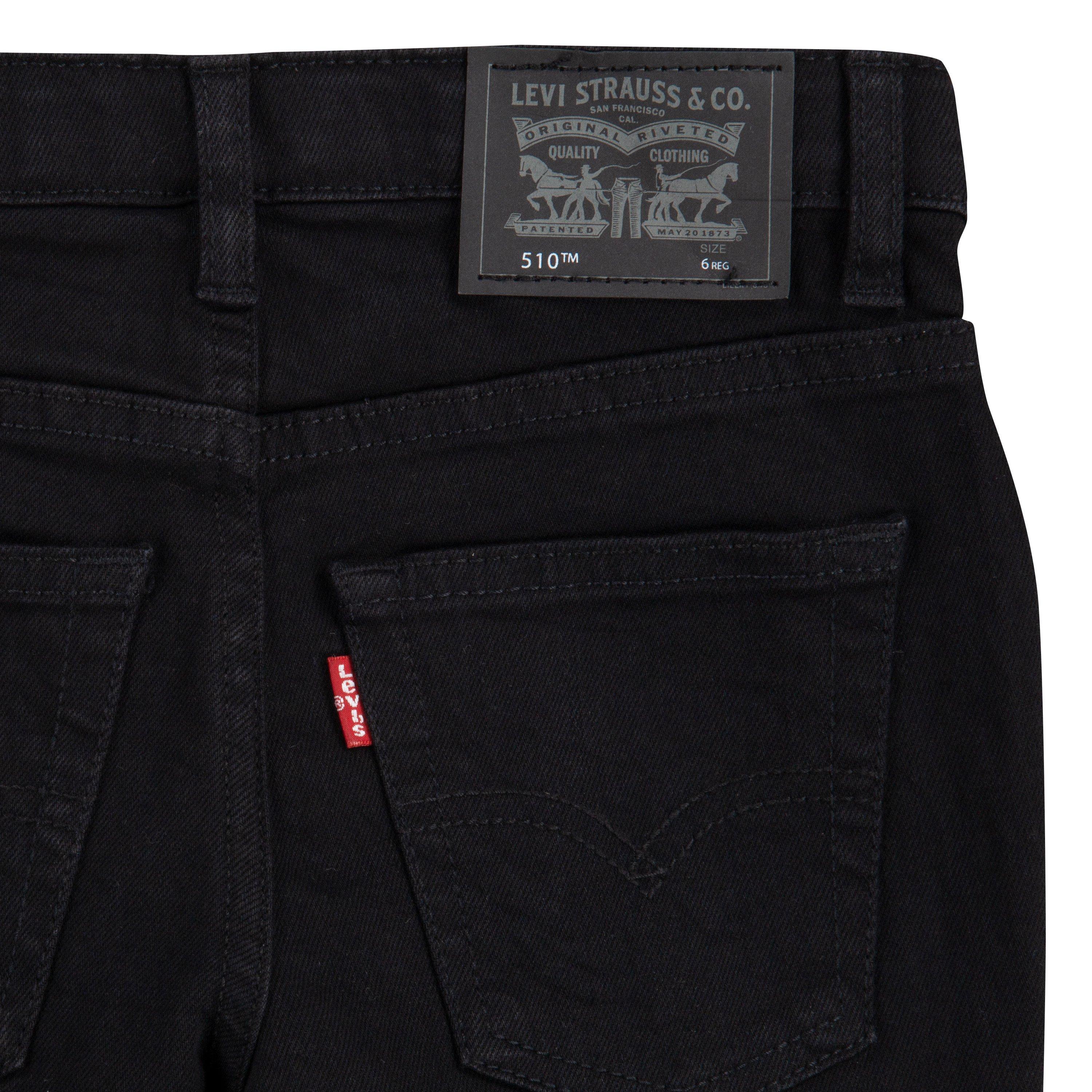 Levi's 510 Eco Performance Skinny Fit Black Wash Little Boys' Black Denim Jeans - BLACK Thumbnail View 7