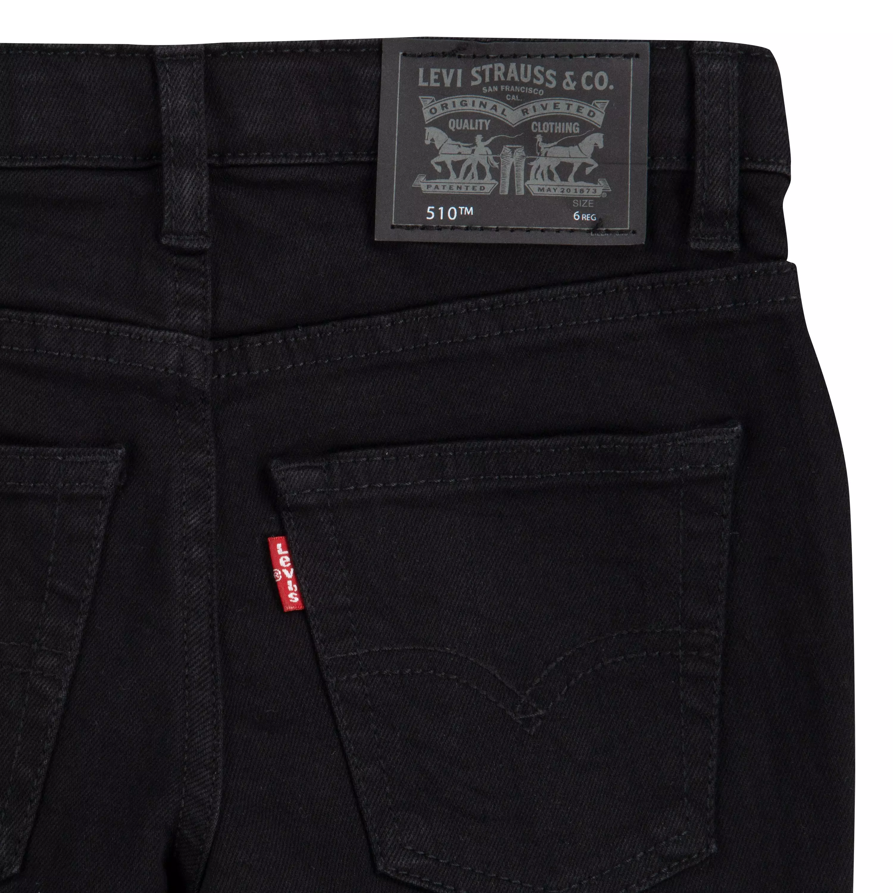 Levi's 510 Eco Performance Skinny Fit Black Wash Little Boys' Black Denim Jeans - BLACK