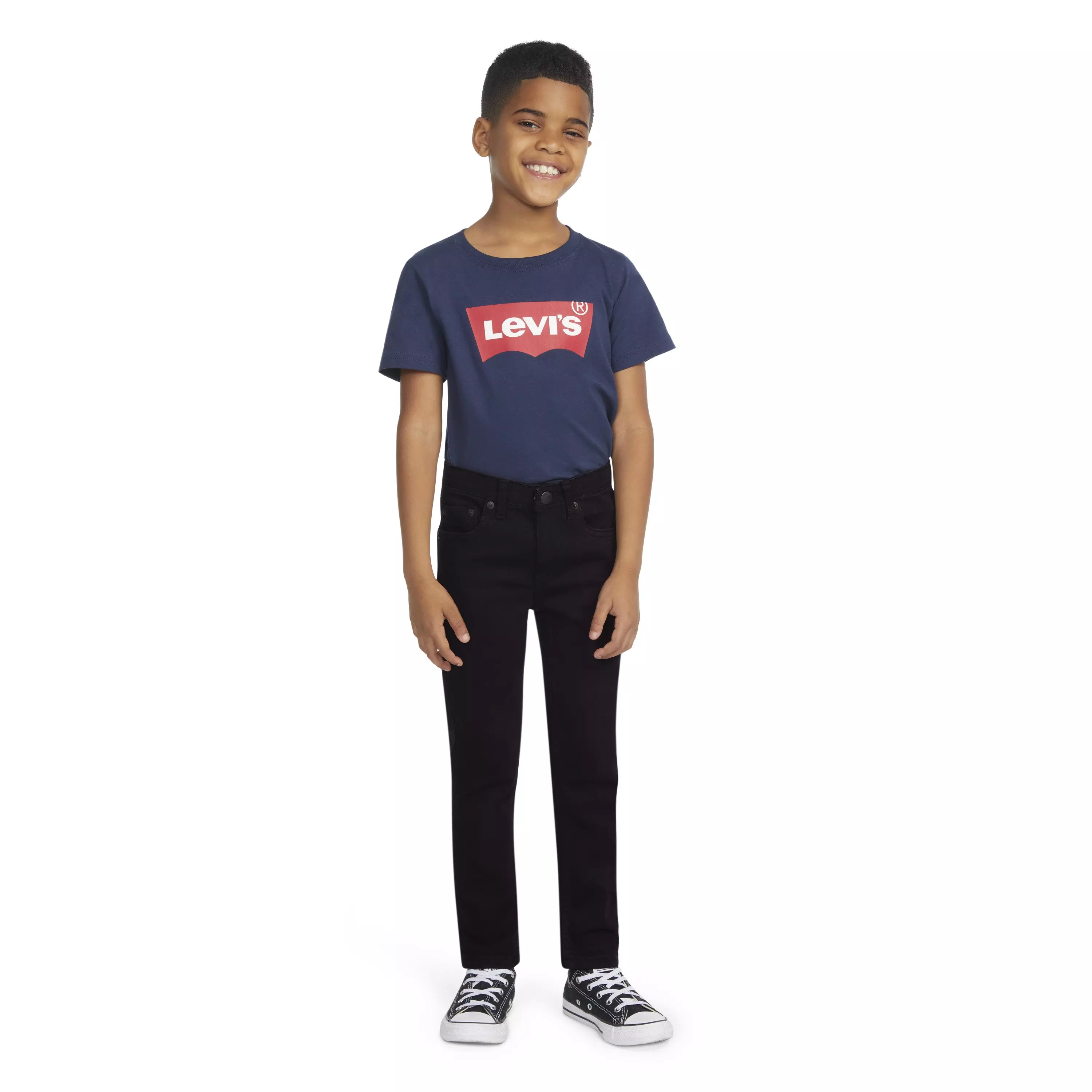 Levi's 510 Eco Performance Skinny Fit Black Wash Little Boys' Black Denim Jeans - BLACK