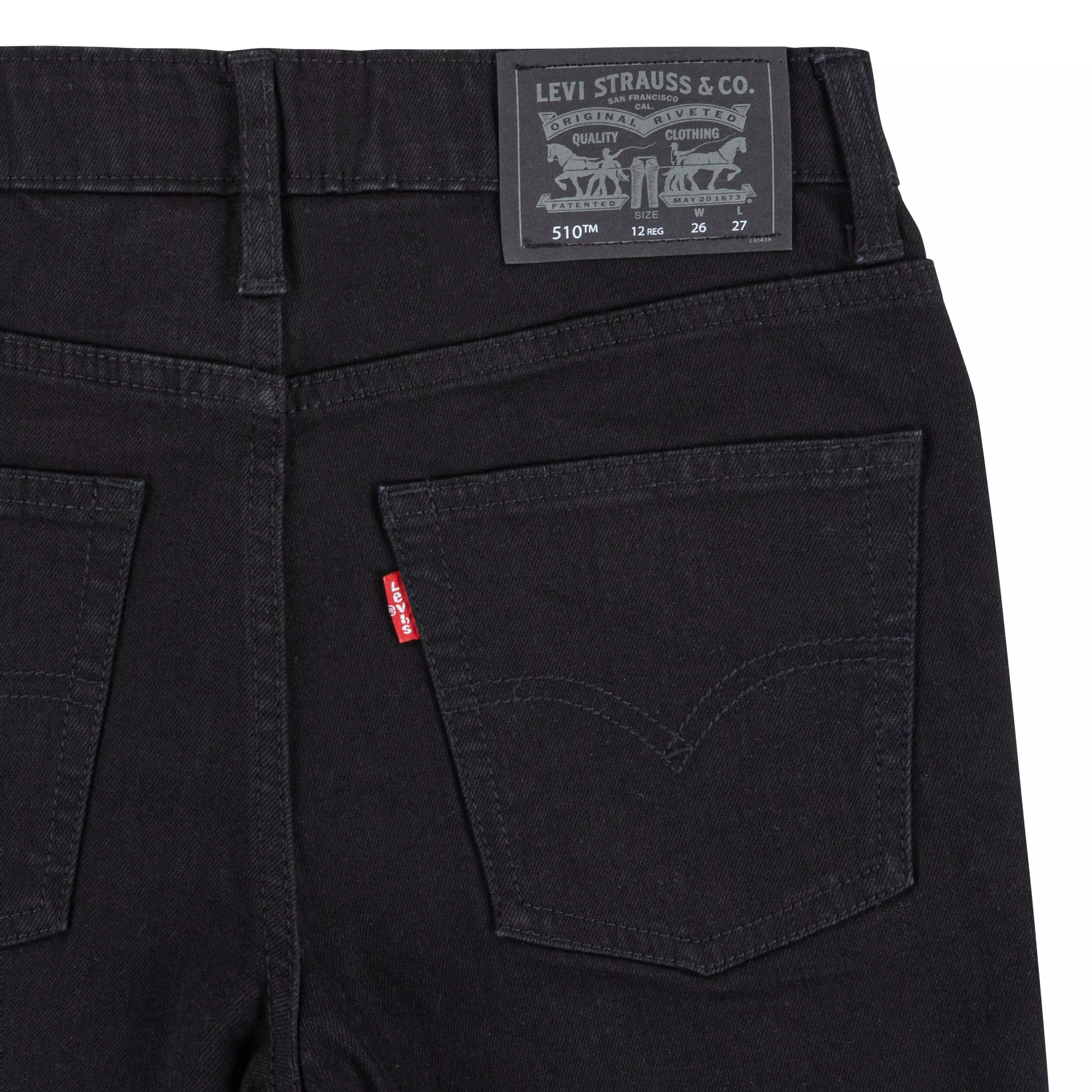 Levi's 510 Eco Performance Skinny Fit Black Wash Big Boys' Black Denim Jeans - BLACK