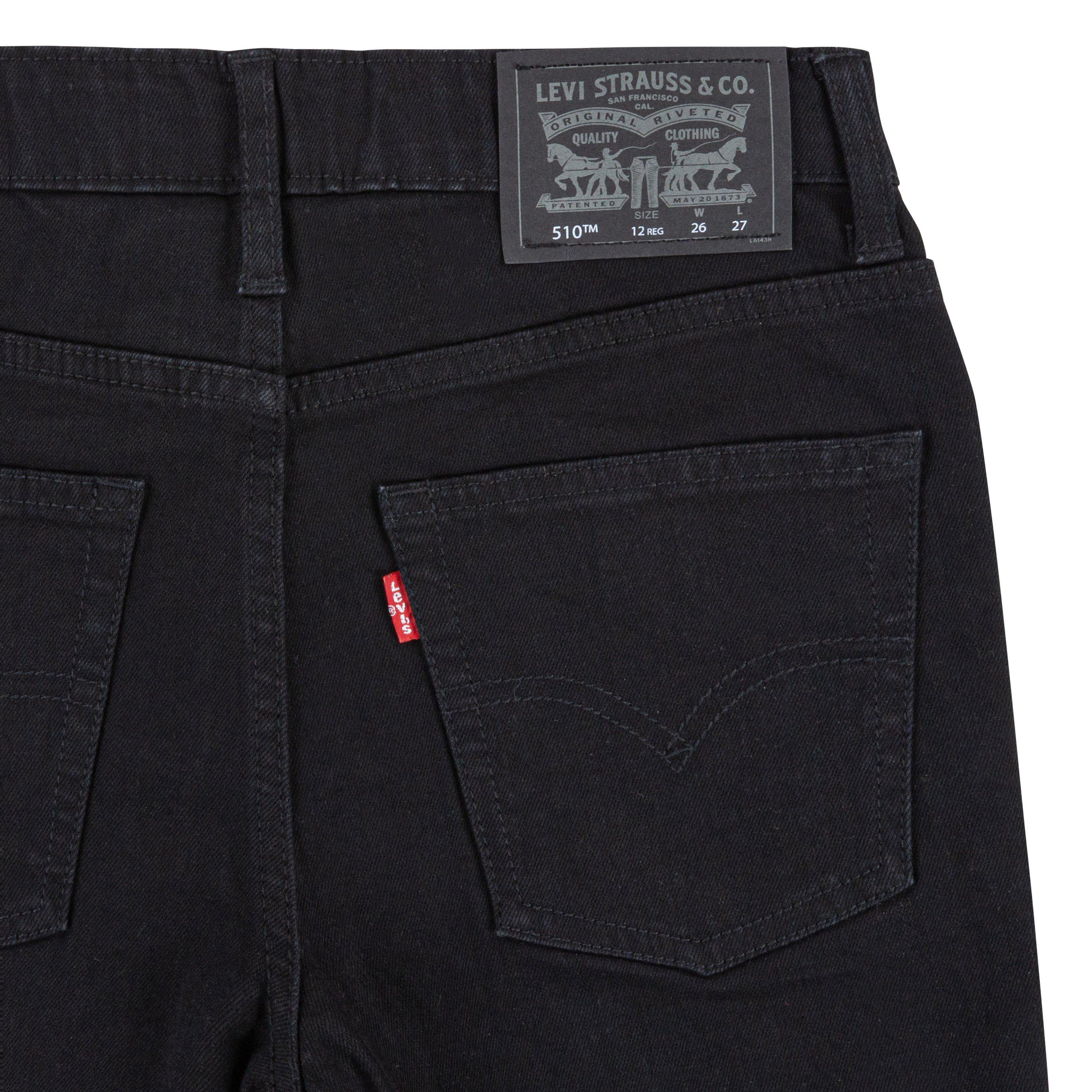 Levi's Big Boys' 510 Eco Performance Skinny Fit Black Wash Black Denim Jeans - BLACK Thumbnail View 5