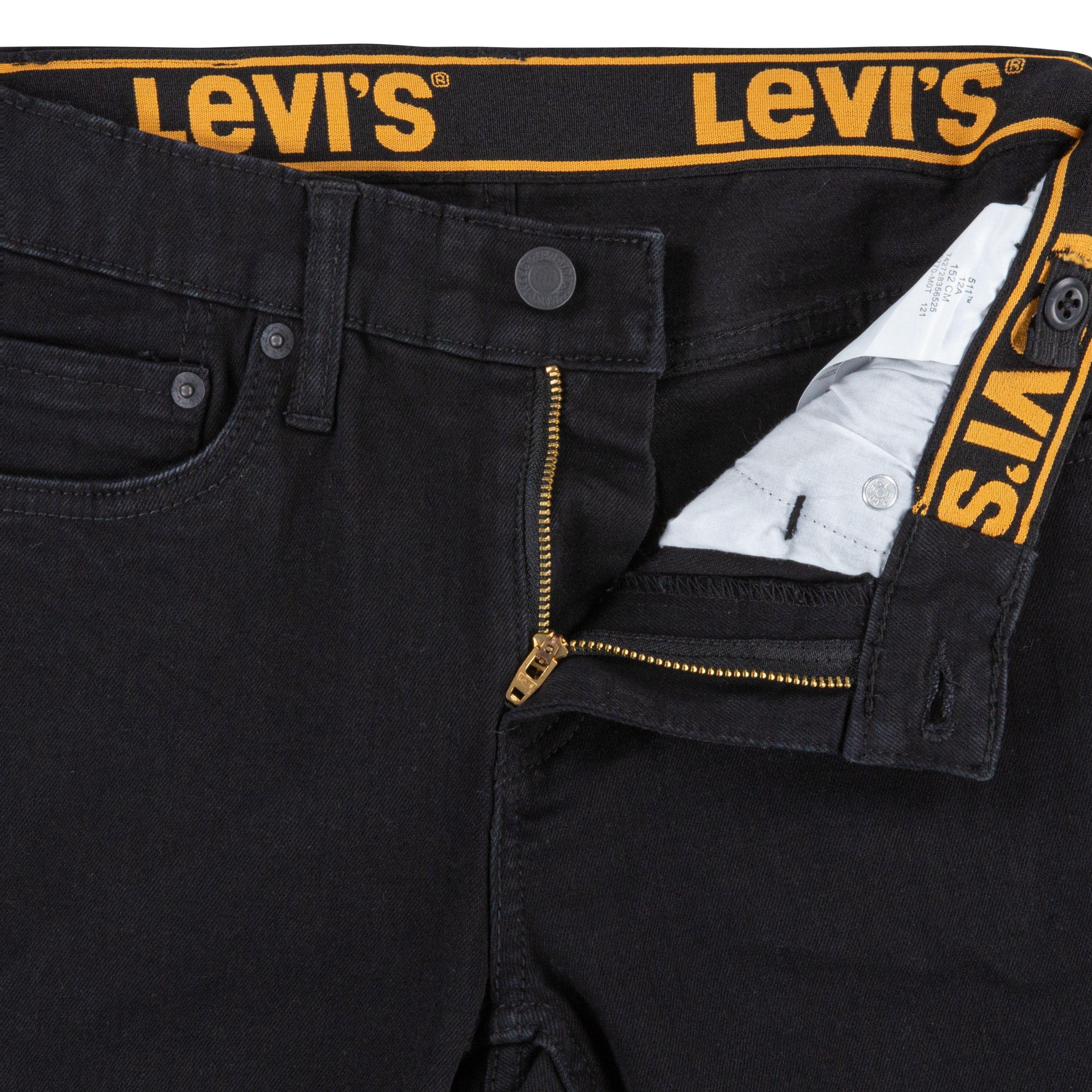 Levi's Big Boys' 510 Eco Performance Skinny Fit Black Wash Black Denim Jeans - BLACK Thumbnail View 6
