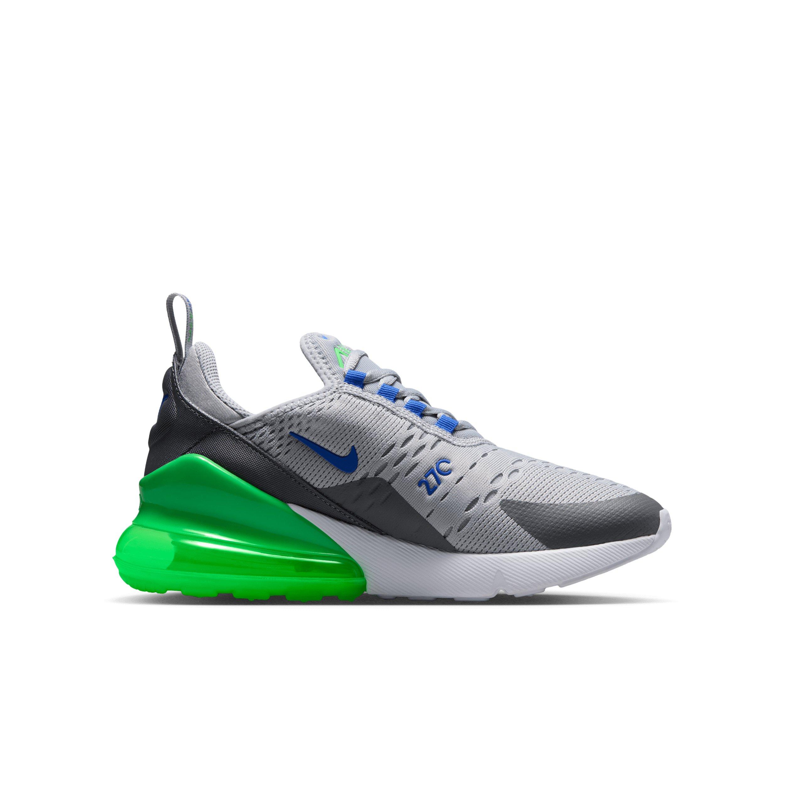 Nike Air Max 270 "Wolf Grey/Smoke Grey/Green Spark/Racer Blue" Grade School Boys' Shoe - GREY/GREY/GREEN/BLUE