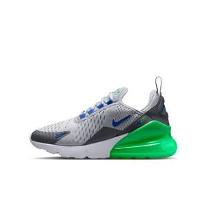 Nike Air Max 270 "Wolf Grey/Smoke Grey/Green Spark/Racer Blue" Grade School Boys' Shoe - GREY/GREY/GREEN/BLUE