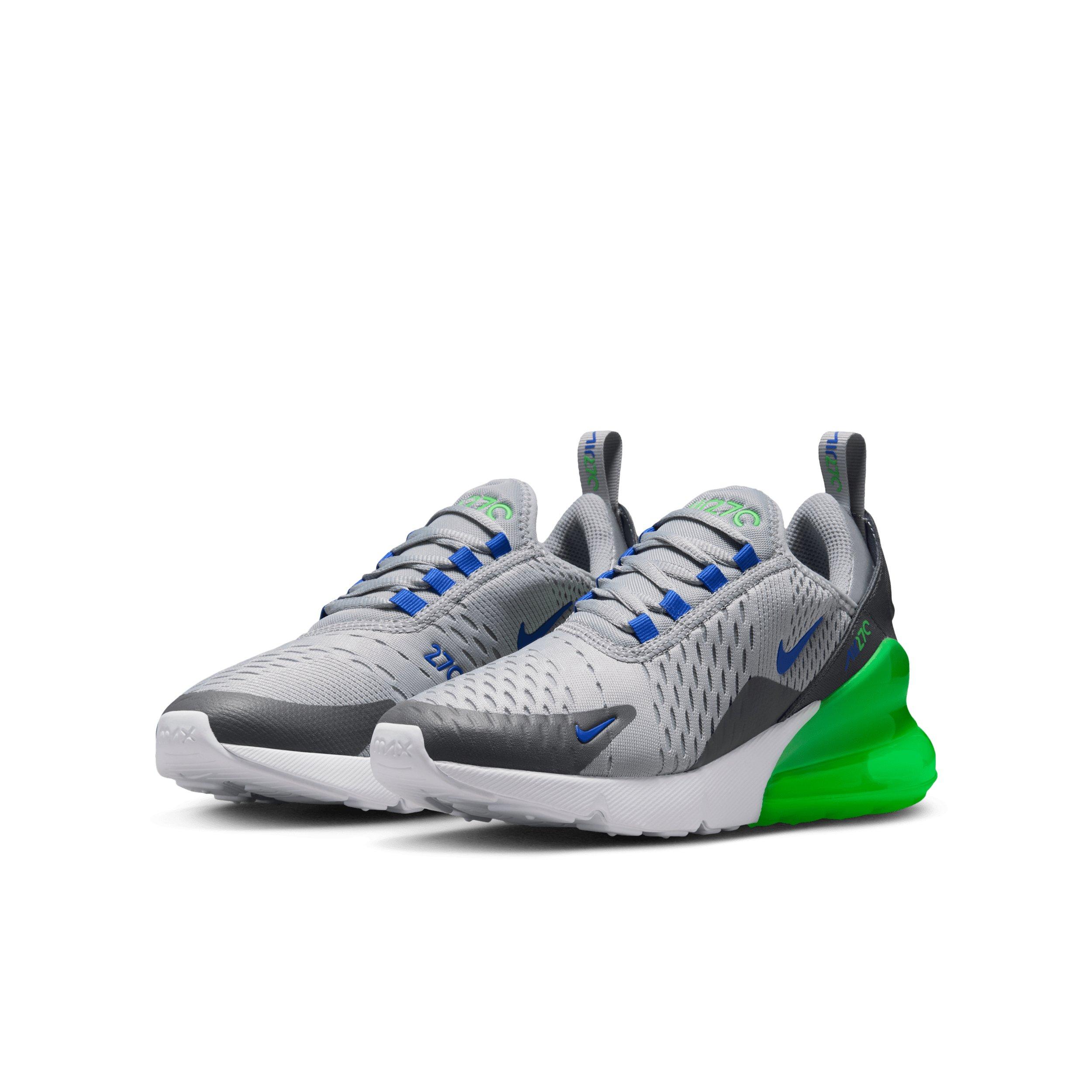 Nike Air Max 270 "Wolf Grey/Smoke Grey/Green Spark/Racer Blue" Grade School Boys' Shoe - GREY/GREY/GREEN/BLUE