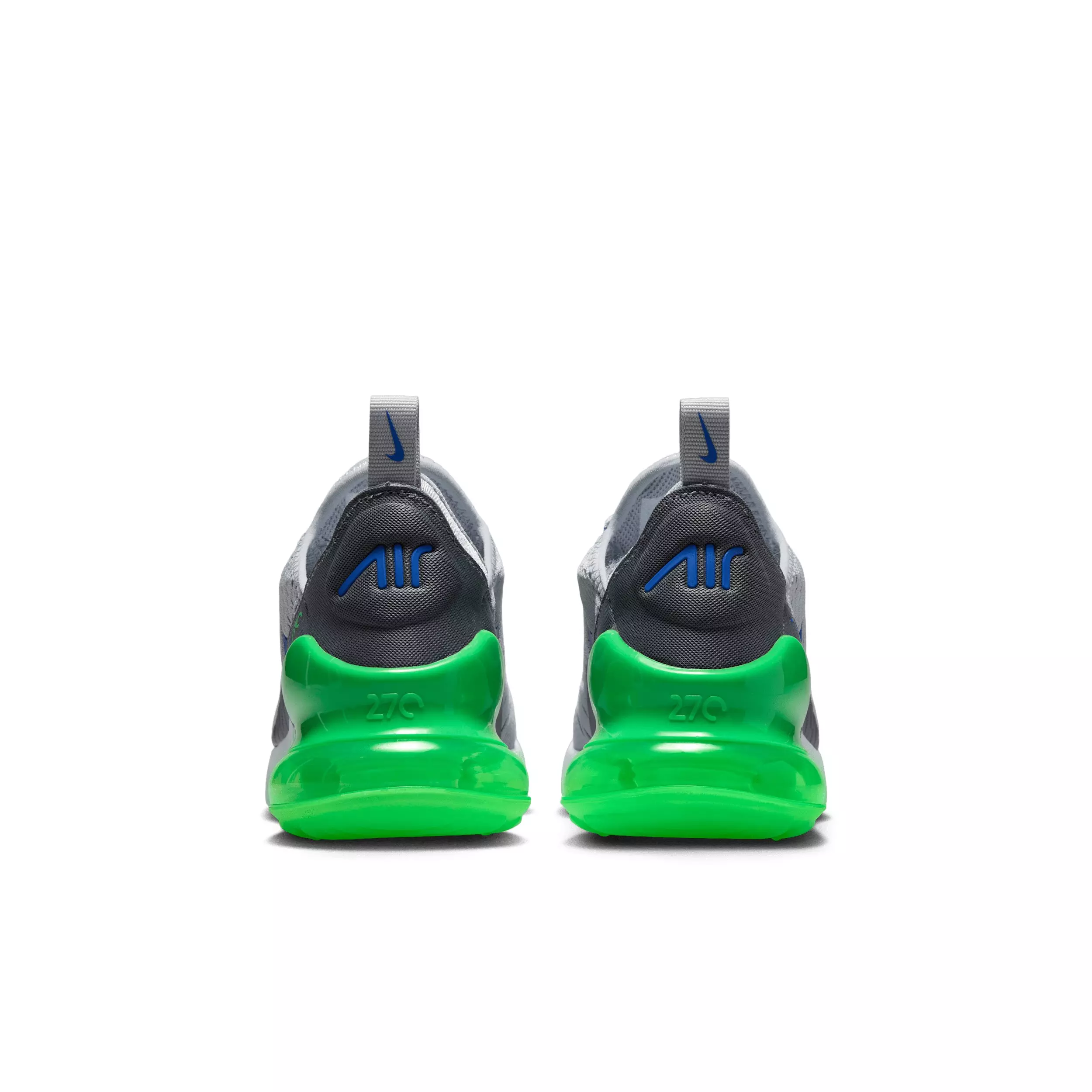 Nike Air Max 270 "Wolf Grey/Smoke Grey/Green Spark/Racer Blue" Grade School Boys' Shoe - GREY/GREY/GREEN/BLUE