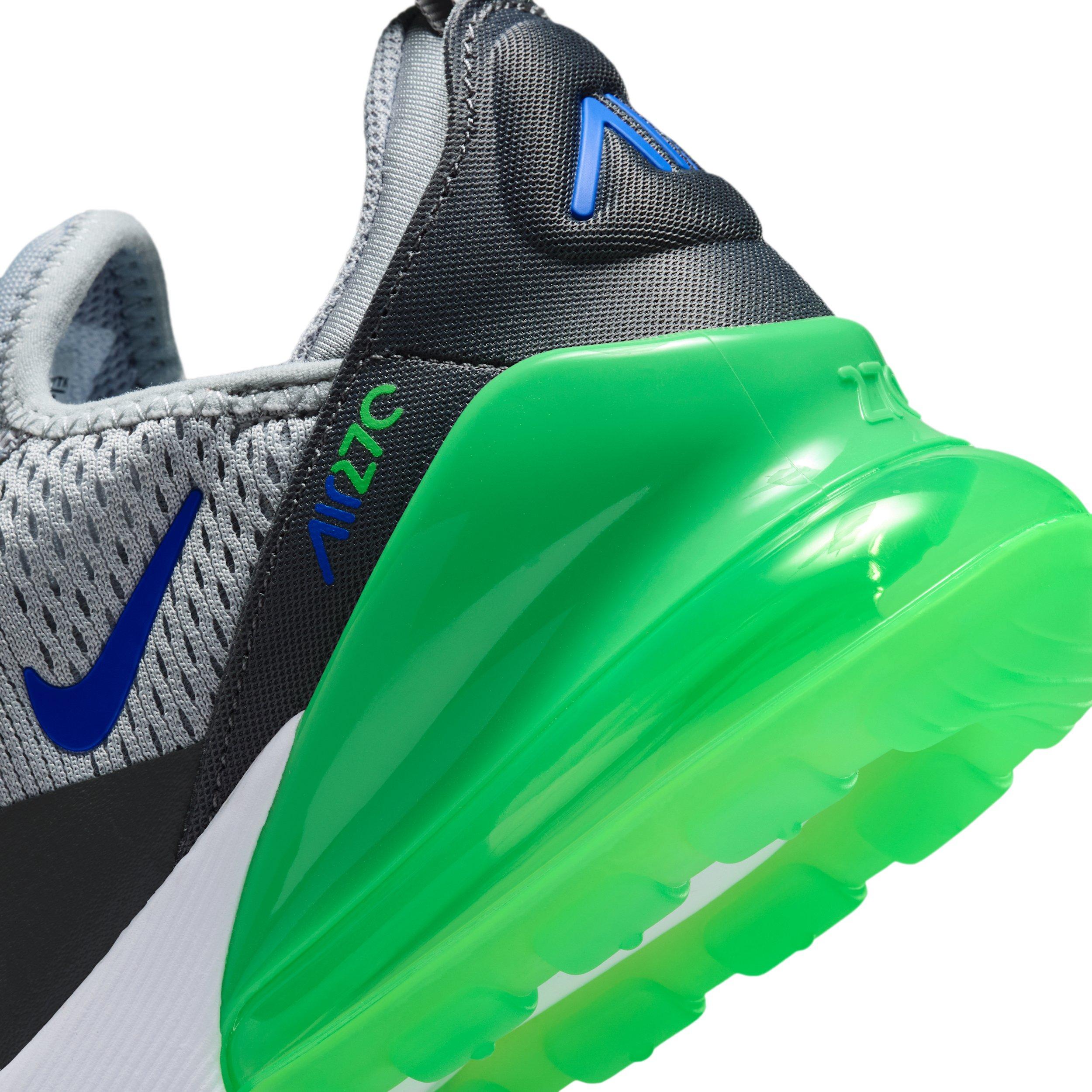 Nike Air Max 270 "Wolf Grey/Smoke Grey/Green Spark/Racer Blue" Grade School Boys' Shoe - GREY/GREY/GREEN/BLUE