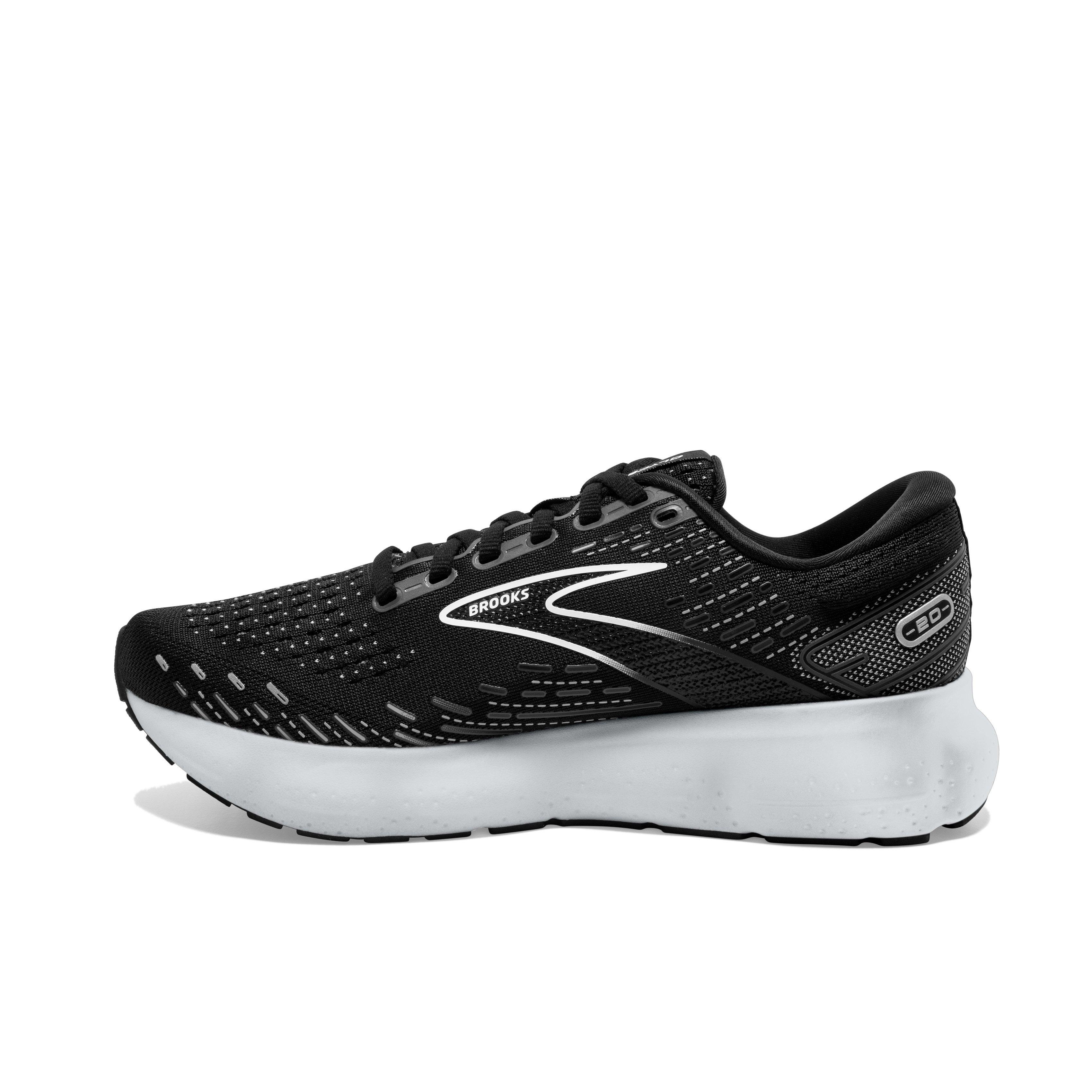 Brooks Glycerin 20 "Black/White" Women's Wide Running Shoe - BLACK/WHITE Thumbnail View 2