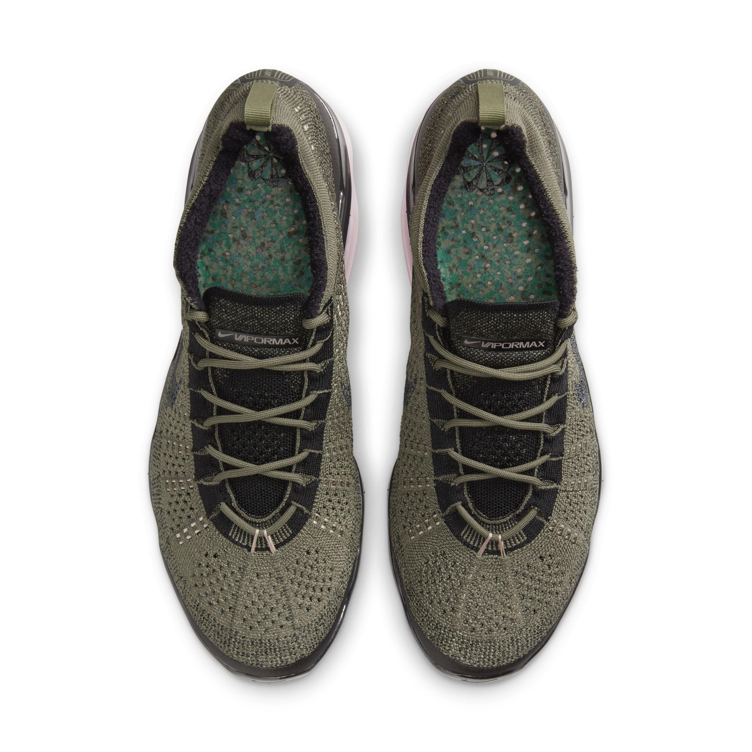 Nike Air VaporMax 2023 Flyknit "Medium Olive/Pink Oxford/Black/Black" Men's Shoe - MD OLIVE/PINK/BLACK/BLACK Thumbnail View 4