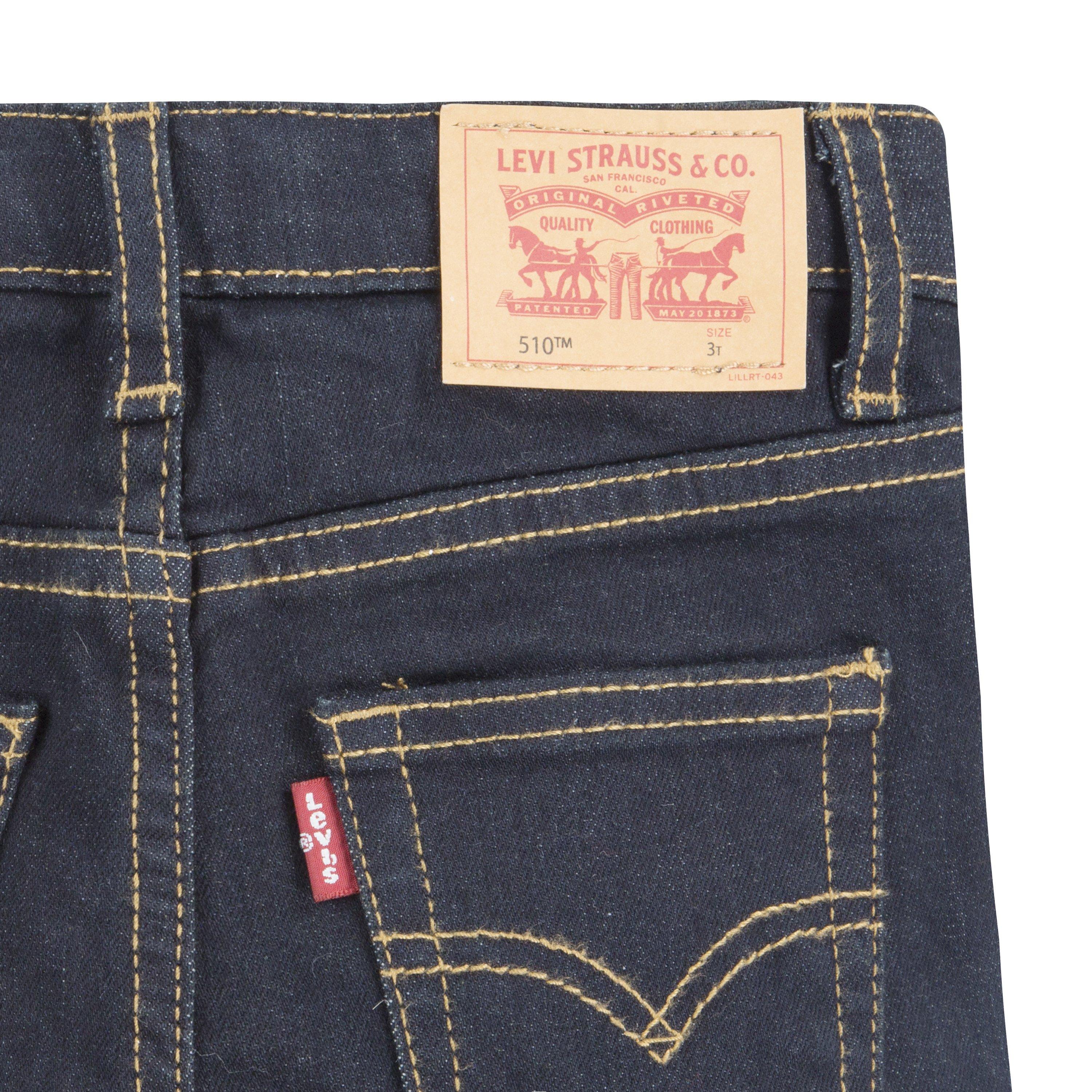Levi's 510 Eco Performance Skinny Fit Dark Wash Toddler Boys' Dk Blue Denim Jeans - DK BLUE