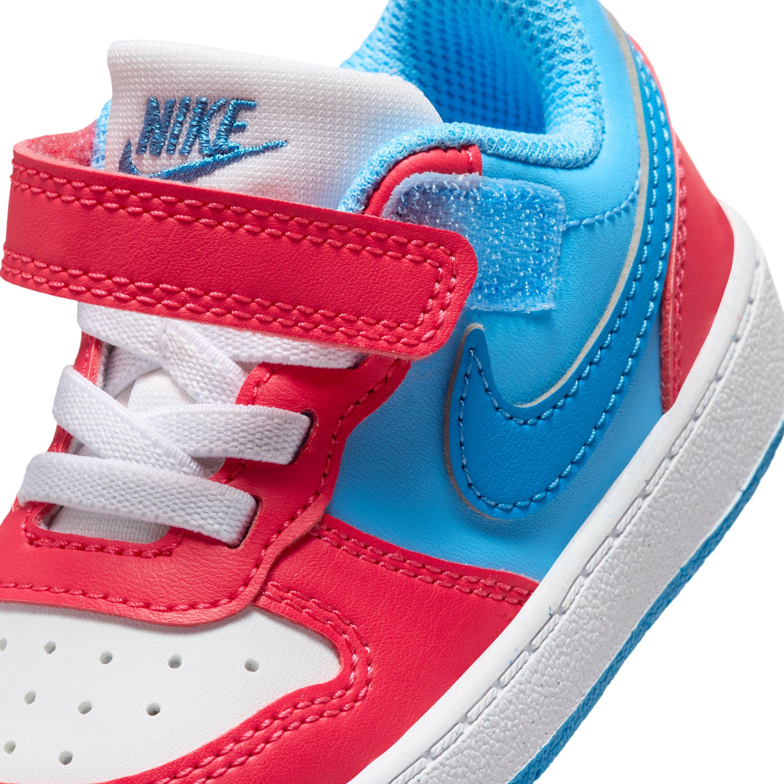 Nike Court Borough Low Recraft "Fusion Red/Football Blue/White/Energy" Infant Boys' Shoe - RED/BLUE/WHITE/ENERGY Thumbnail View 7