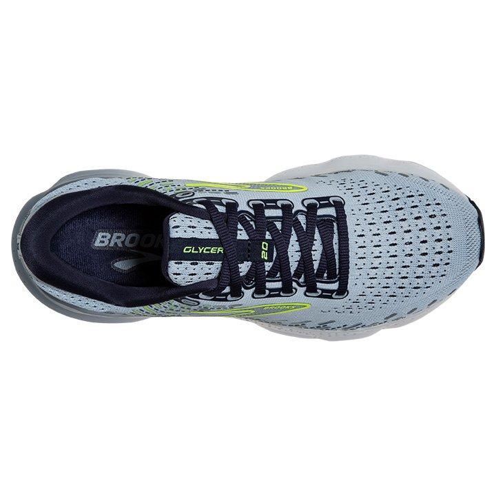 Brooks Glycerin 20 "Lt Blue/Peacoat/Nightlife" Women's Running Shoe - LT BLUE/NAVY/YELLOW Thumbnail View 4