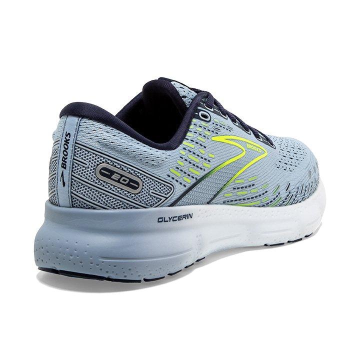 Brooks Glycerin 20 "Lt Blue/Peacoat/Nightlife" Women's Running Shoe - LT BLUE/NAVY/YELLOW Thumbnail View 5