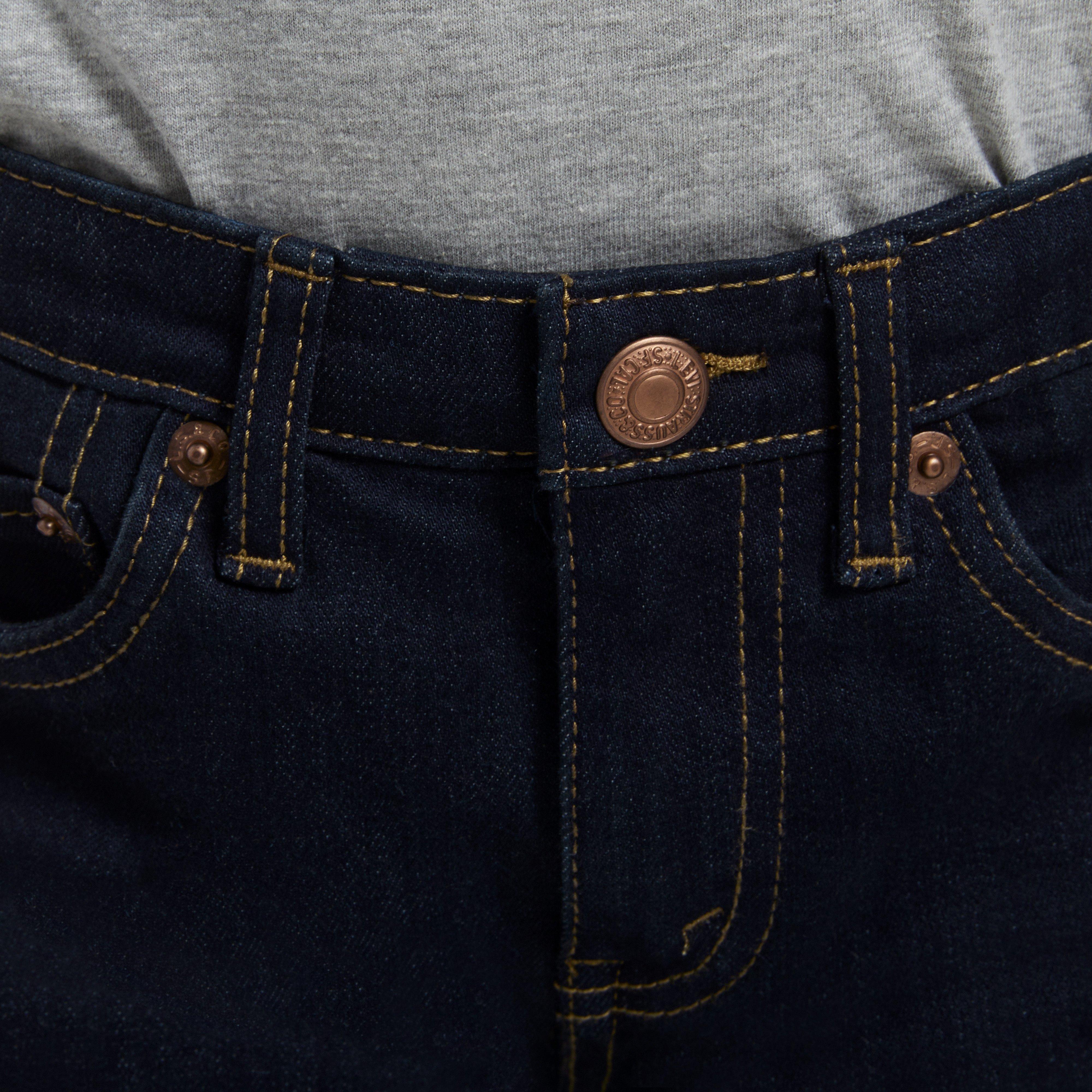 Levi's 510 Eco Performance Skinny Fit Dark Wash Little Boys' Dk Blue Denim Jeans - DK BLUE Thumbnail View 4