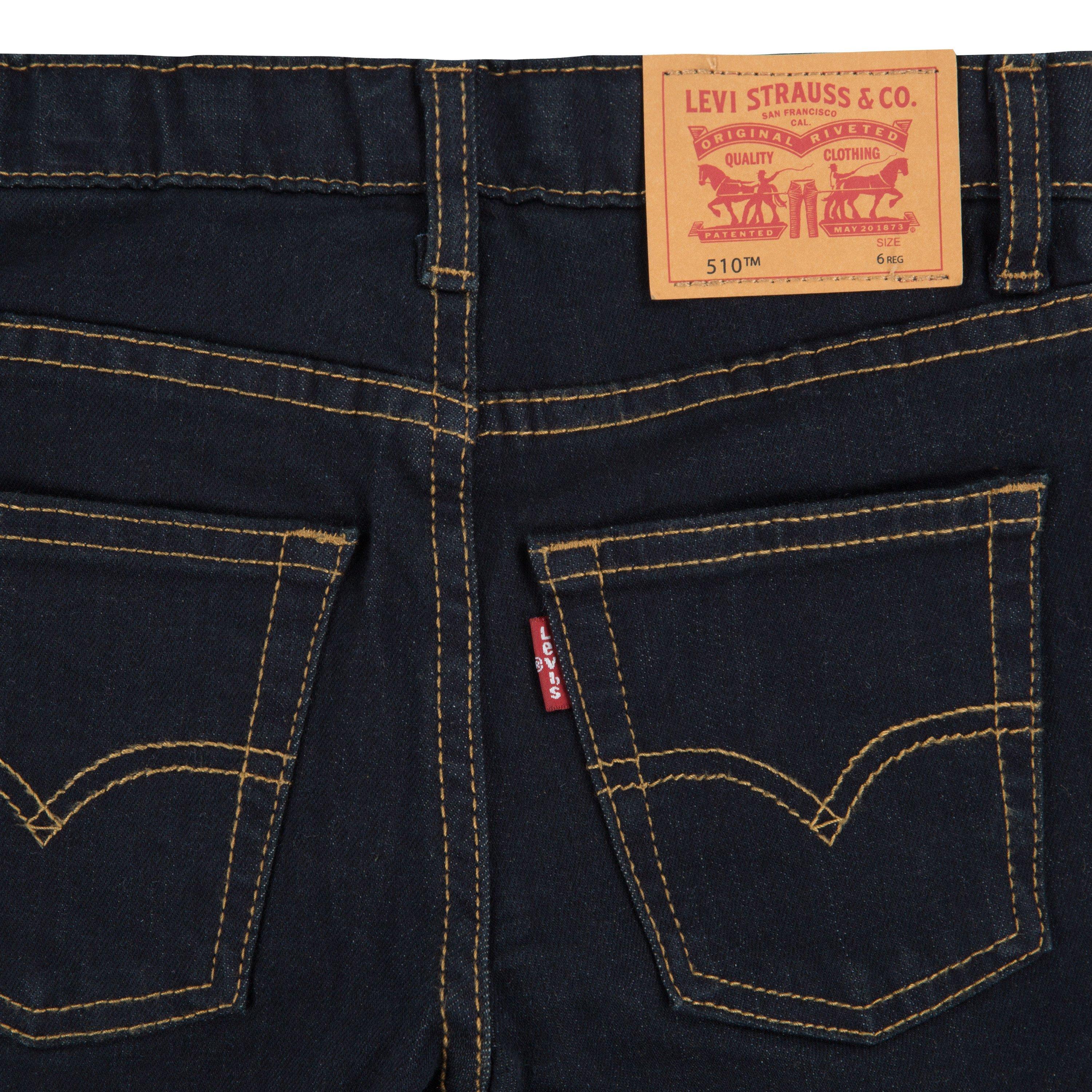 Levi's Little Boys' 510 Eco Performance Skinny Fit Dark Wash Dark Blue Denim Jeans - DK BLUE Thumbnail View 7